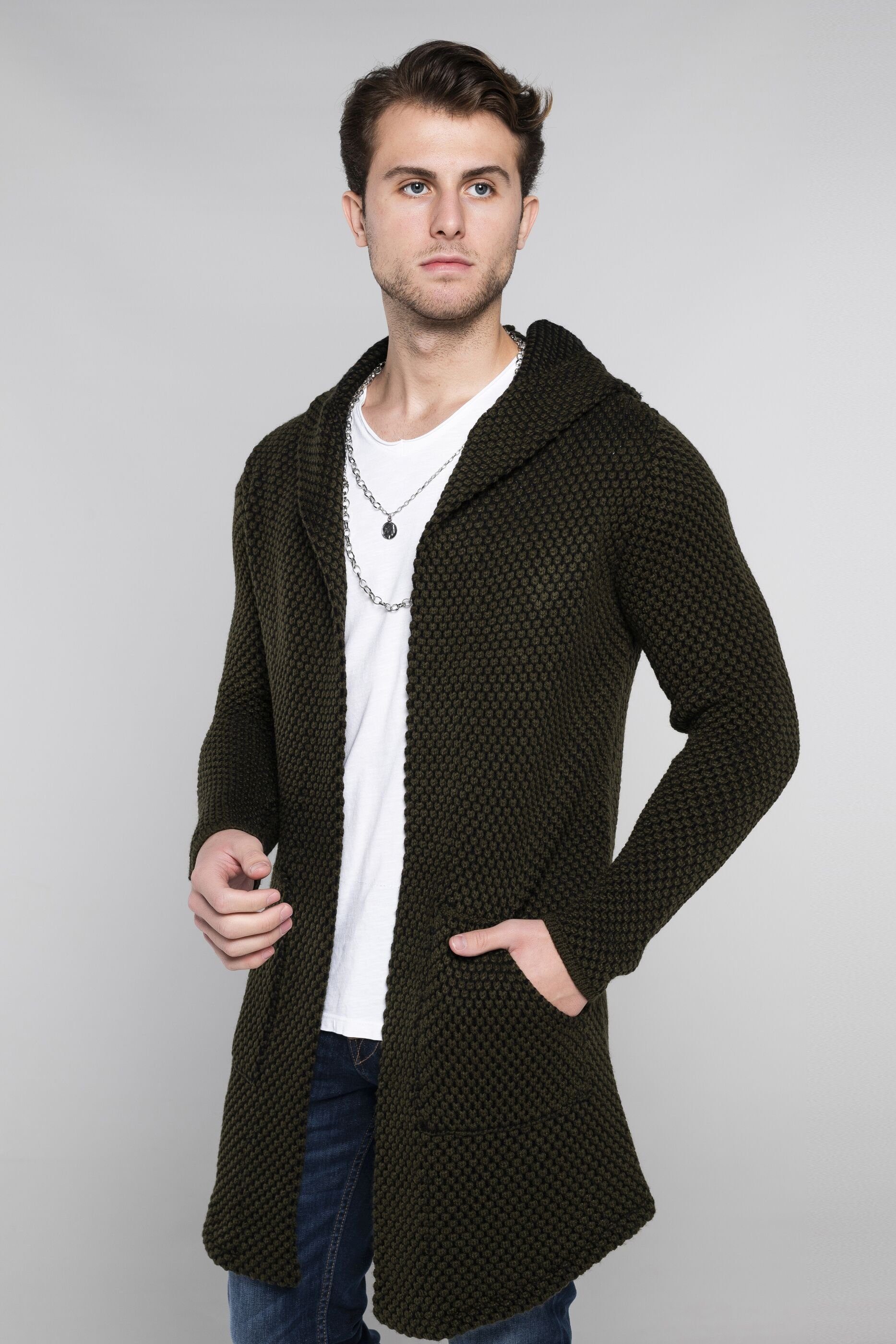 Strickjacke Kapuze CARISMA mit Khaki