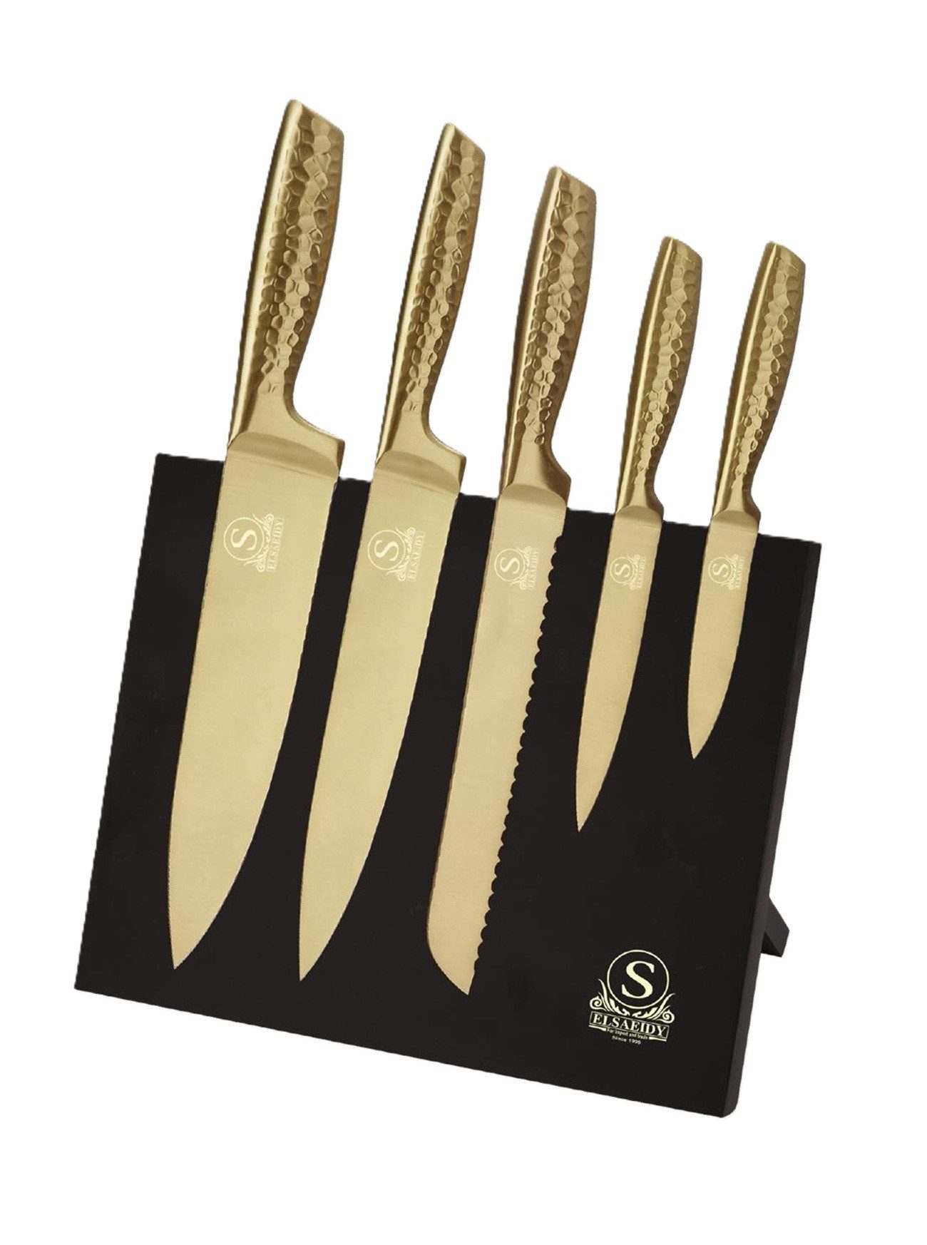 Cheffinger Messer-Set (6-tlg), mit ergonomischem Griff, 6-teilig mit magnetischem Messerblock