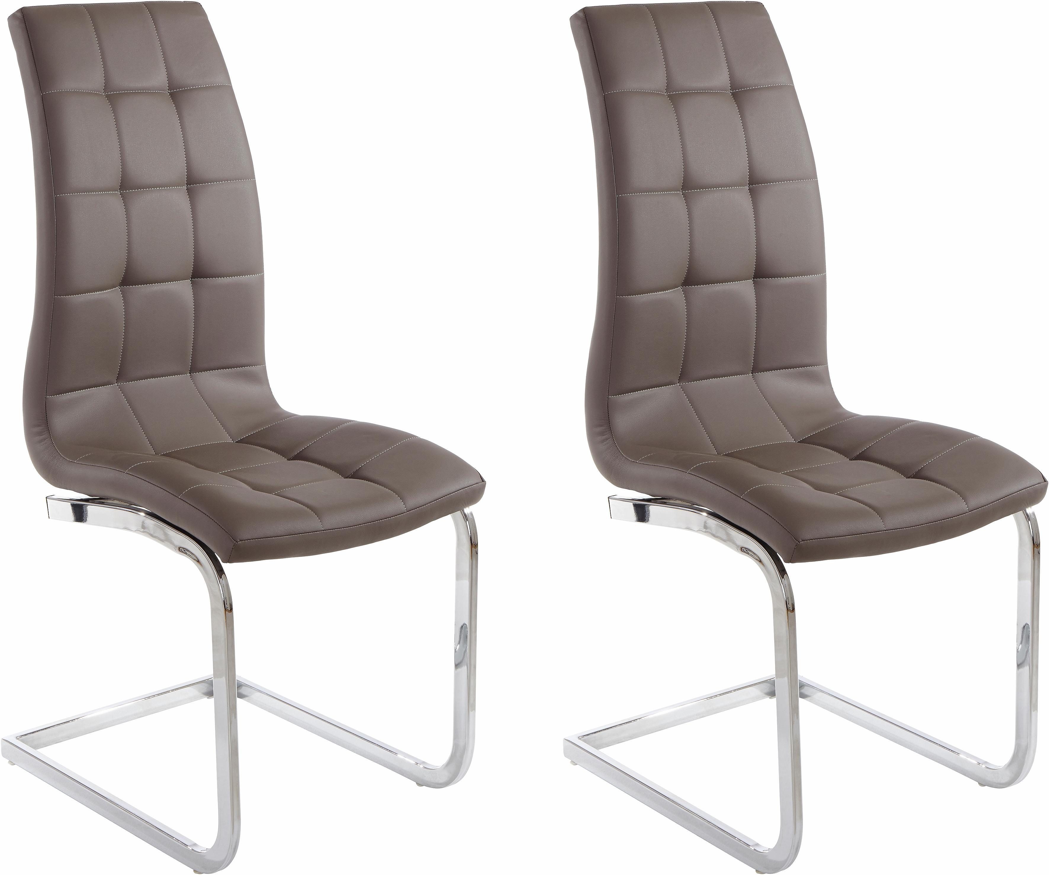 OTTO home Freischwinger Lola (Set, 2 St), 2 oder 4 Stück, Bezug in Kunstleder oder Samtsoff, chrom Metallgestell
