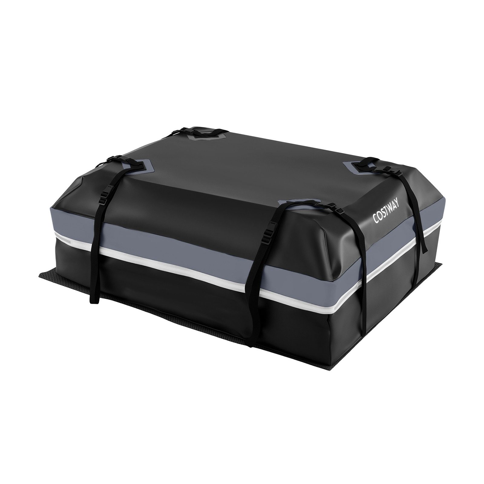 COSTWAY Dachbox, 450L, wasserdicht, tragbar, mit 6 Türhaken & Schloss