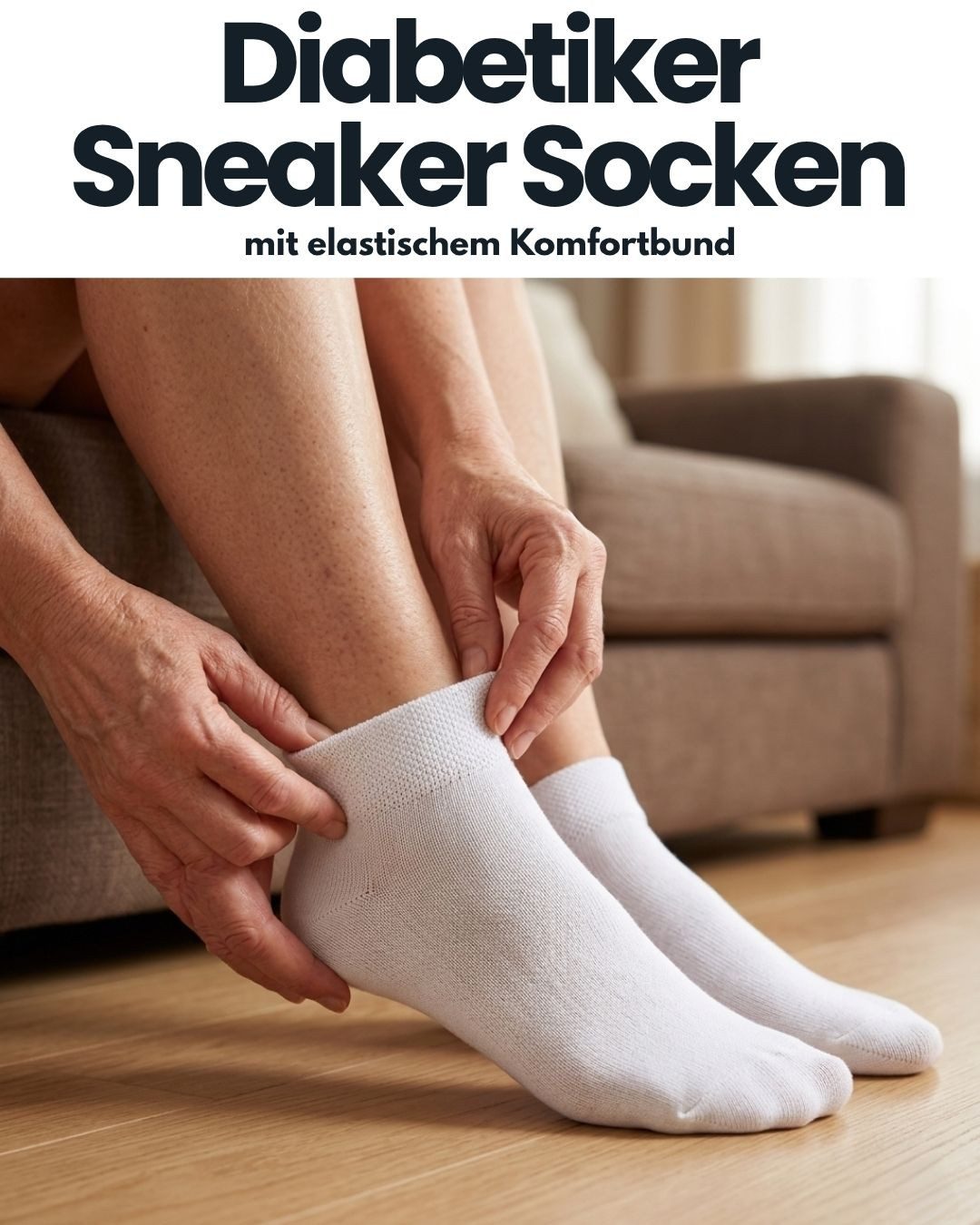 sockenkauf24 Diabetikersocken Sneaker Socken Diabetiker ohne Gummibund & ohne Naht Baumwolle (10-Paar) Diabetiker Socken mit Komfortbund ohne Gummi für Damen & Herren