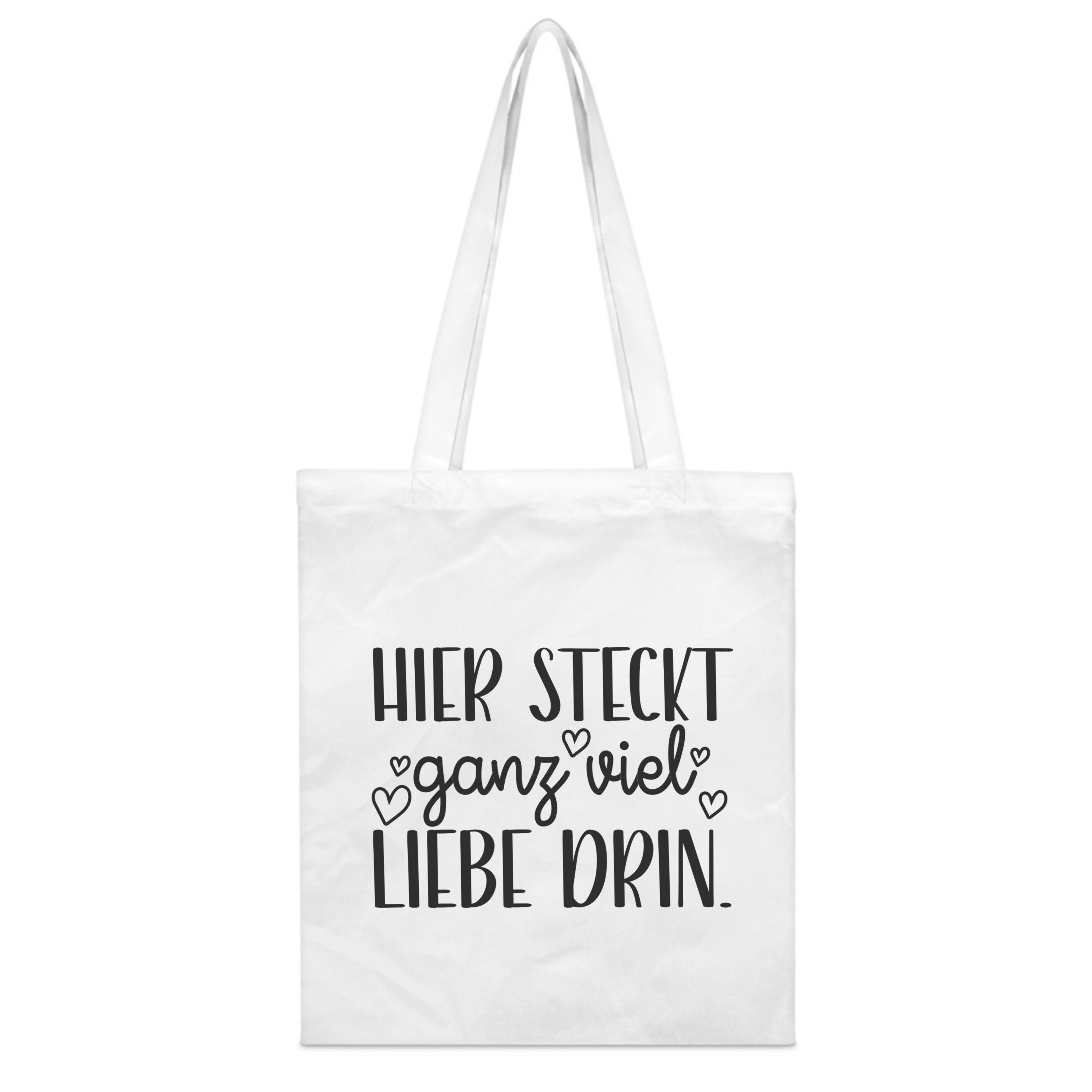 PhotoFancy Tragetasche mit Spruch 'Ganz viel Liebe' - Stoffbeutel, mit lustigem Spruch