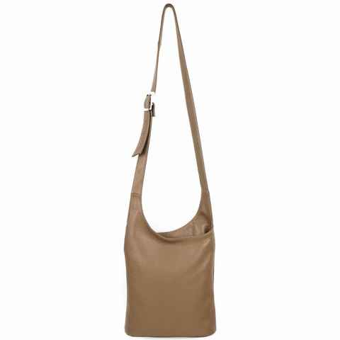 ITALYSHOP24 Schultertasche Made in Italy Damen Leder Tasche CrossOver, Handtasche, Umhängetasche, Shopper, Bodybag