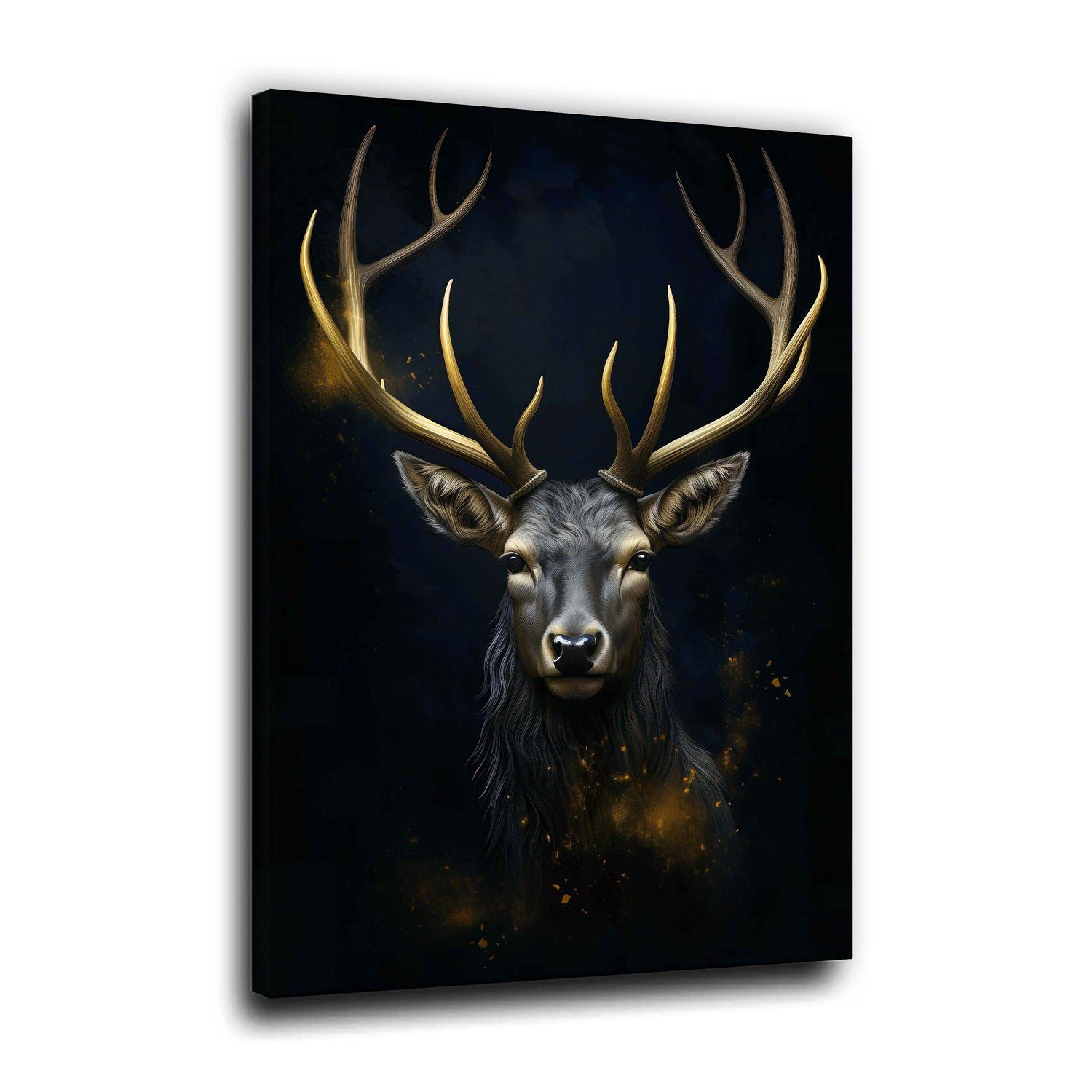 Artedinoi Leinwandbild Majestätischer Hirschkopf mit Geweih Leinwandbild Wandbild Kunstdruck, Hirschkopf mit Geweih