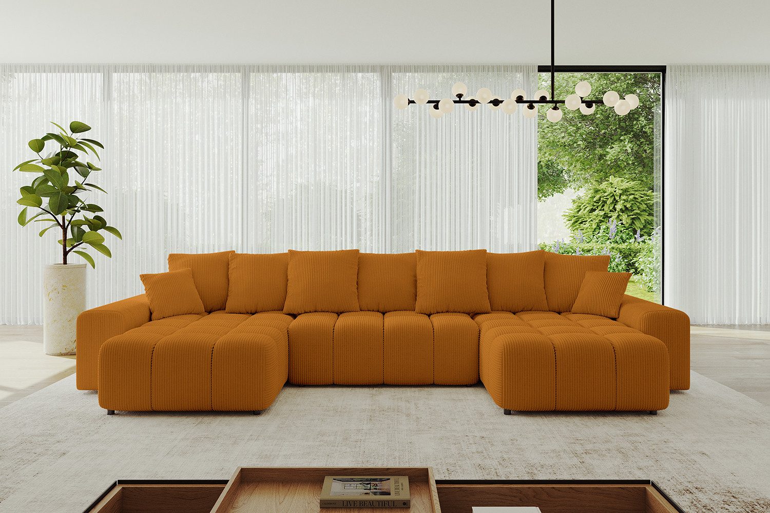 ALTDECOR Wohnlandschaft ENIL-U, Couch mit Schlaffunktion, günstig online kaufen