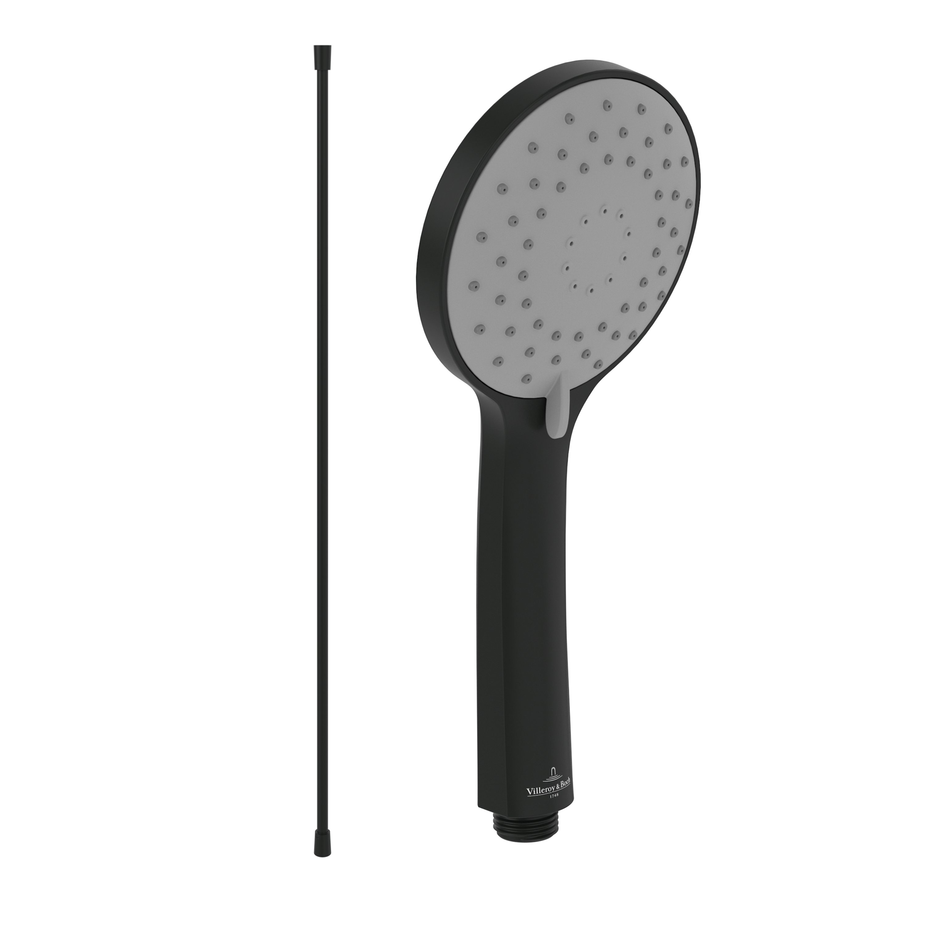 Villeroy & Boch Handbrause Universal Showers, Set aus Duschkopf und Handbrauseschlauch (1,60m), Matt Black