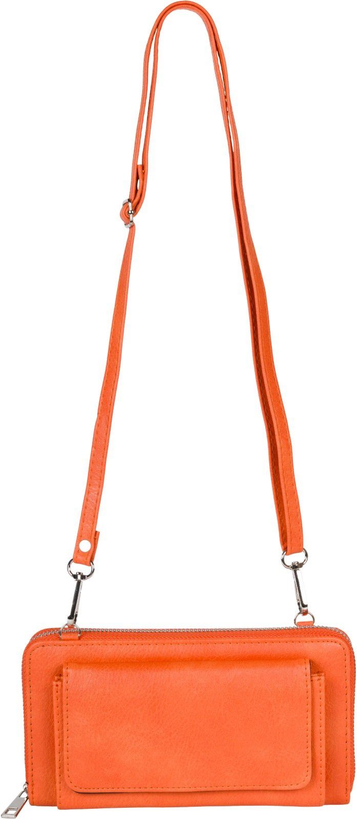 styleBREAKER Smartphonetasche (1-tlg), Geldbörse mit Handyfach Unifarben Orange