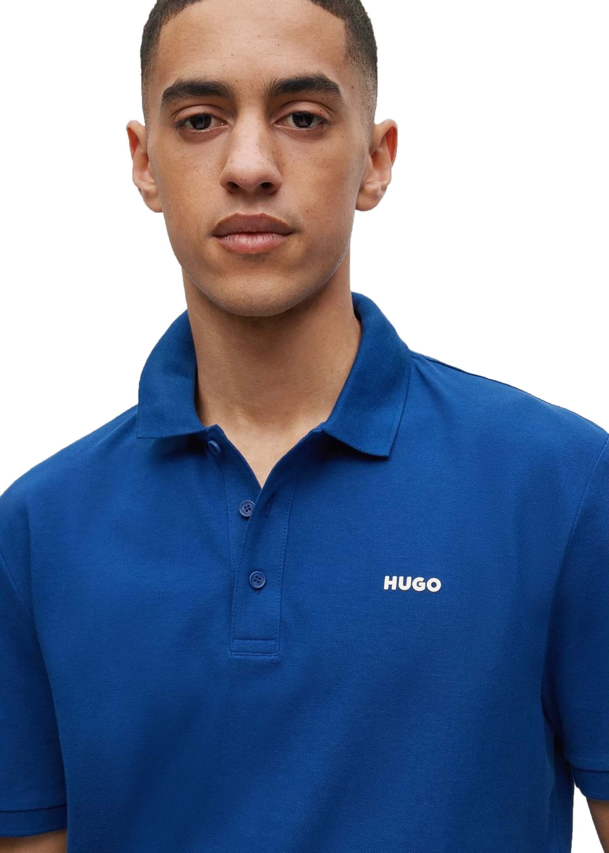 Polo-Shirt Poloshirt (Navy) - Blau 1/2-Arm HUGO Herren DONOS222, Pique,
