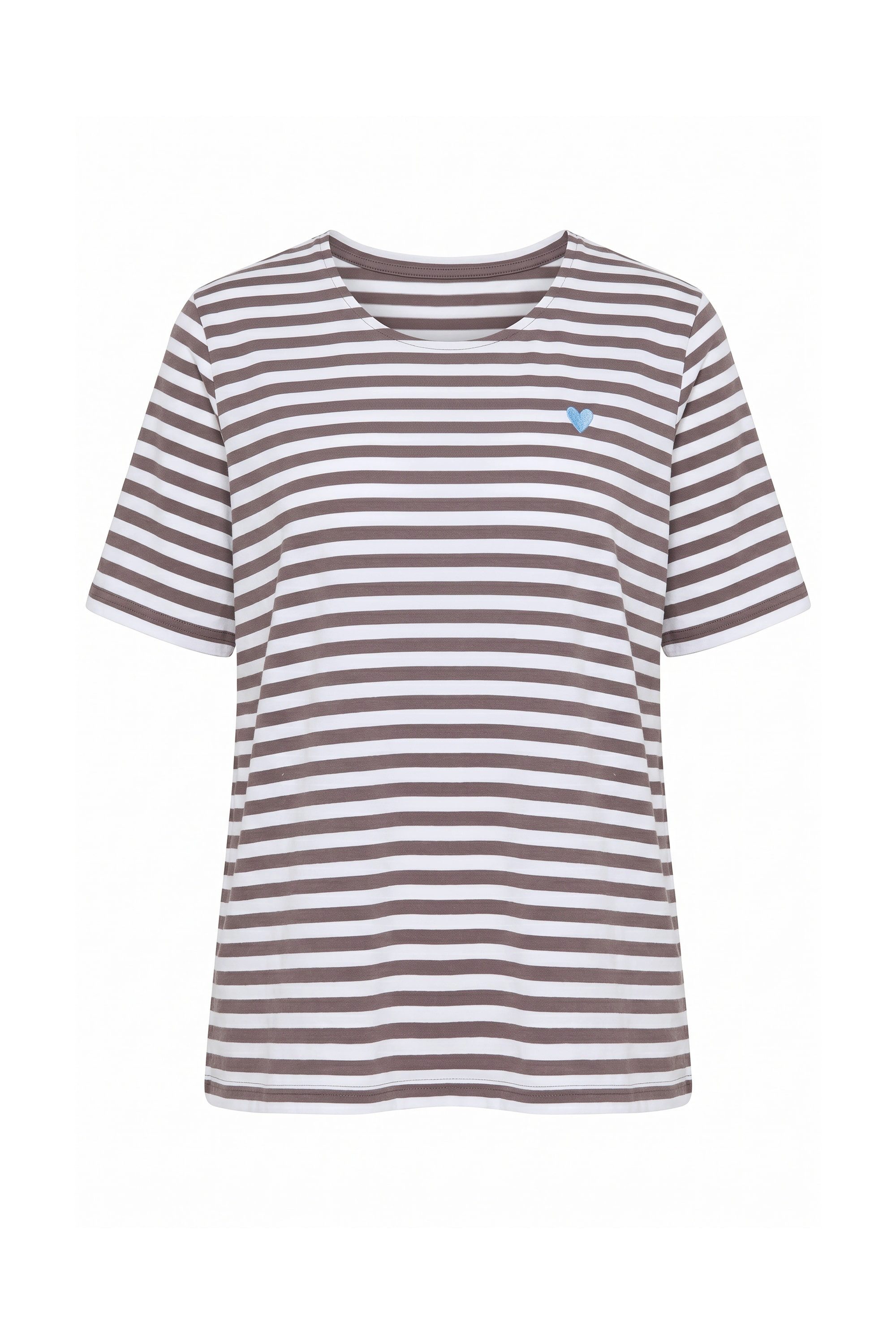 Ulla Popken T-Shirt T-Shirt Ringel Oversized Rundhals Halbarm