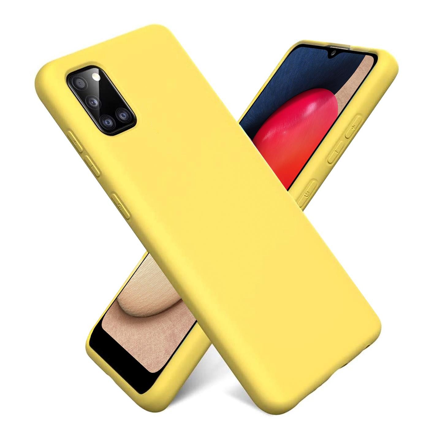 CoolGadget Handyhülle Silikon Case für das Samsung Galaxy A03s Slim TPU Cover 6,5 Zoll, Weiche Schutz Hülle mit Innen Fleece aus Stoff Handy Tasche