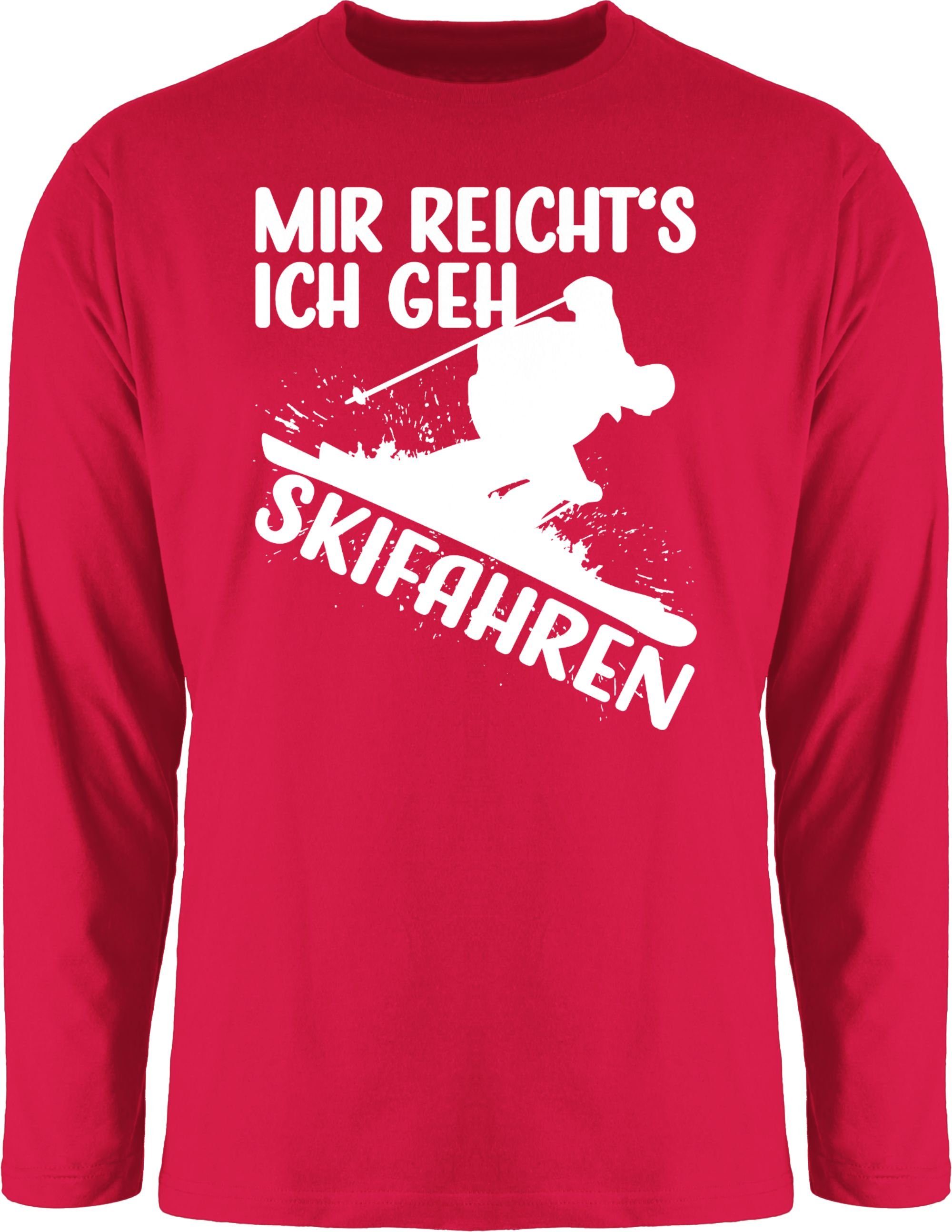Shirtracer Rundhalsshirt Mir reicht's ich geh Skifahren - weiß Snowboard, Ski und mehr 2 Rot