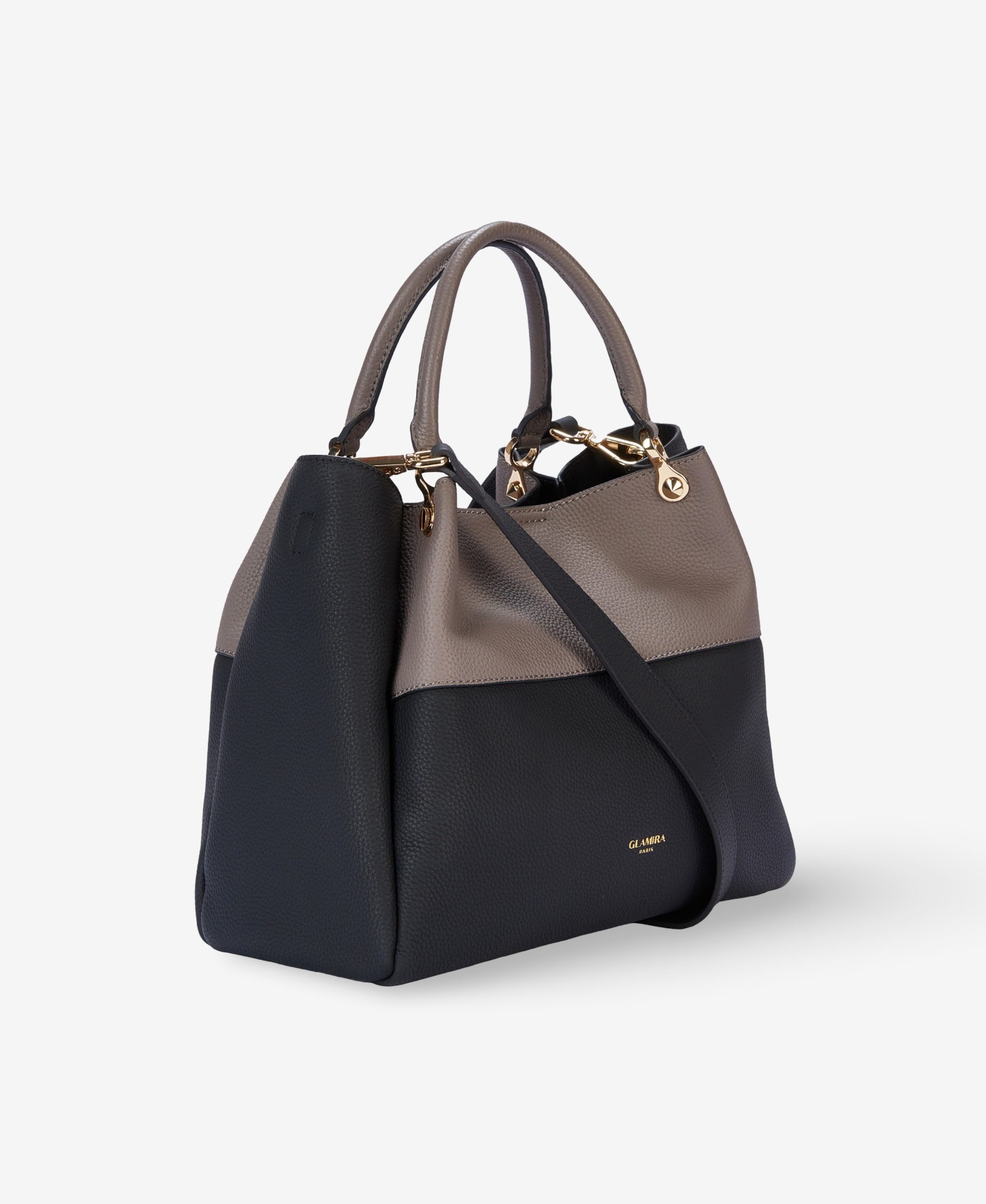 GLAMIRA Handtasche UrbanSphere Schwarze Henkeltasche (1-tlg), echt Leder, mit geräumigem Hauptfach