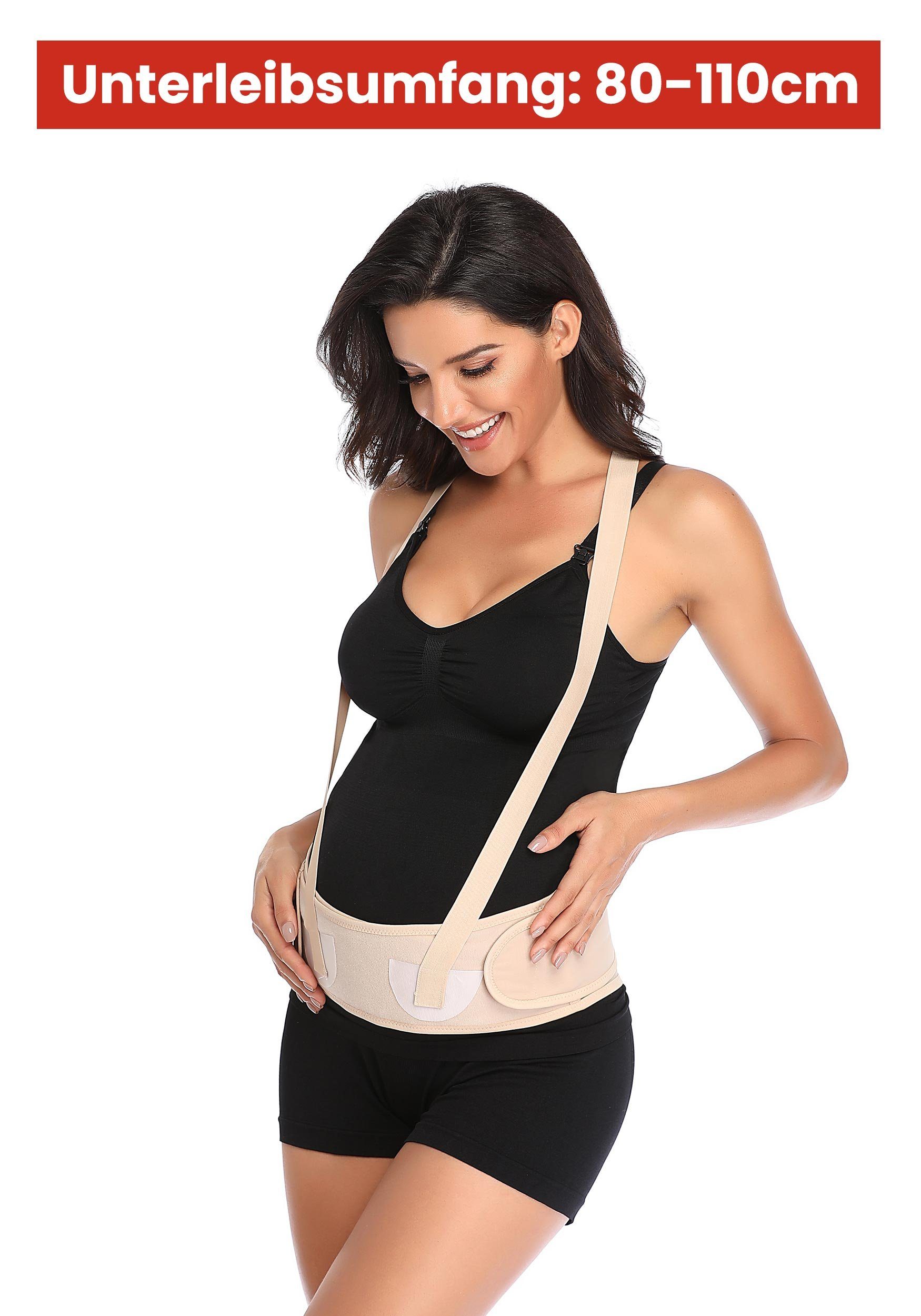Schwangerschaftsgürtel mit Beige Rückenstützgürtel MAGICSHE Schulterriemen