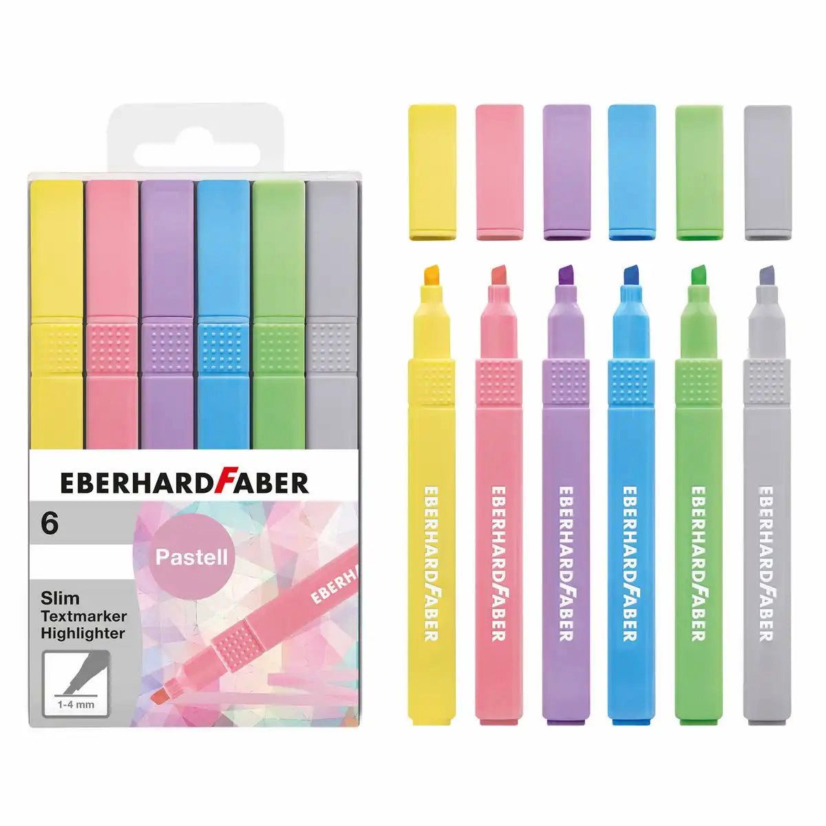 Eberhard Faber Kugelschreiber EBERHARD FABER Textmarker Slim Pastell Set - 6 Stück