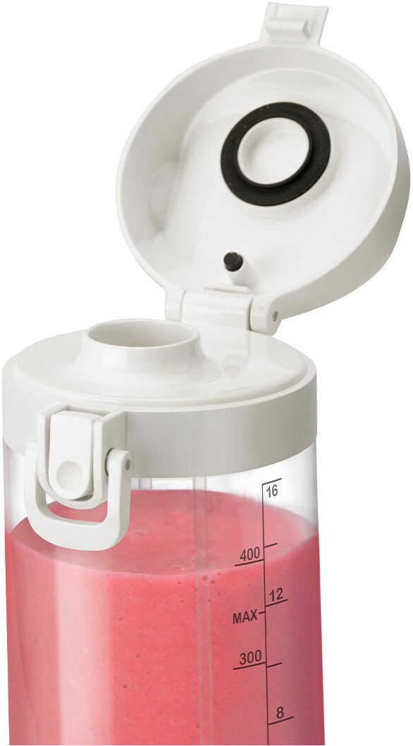 nutribullet Smoothie-Maker Portable NBP003W - Mixer to go, wiederaufladbar, 475ml, Weiß, Kabellos mixen, Akku für 15+ Mixvorgänge, auch Eis + gefrorene Früchte