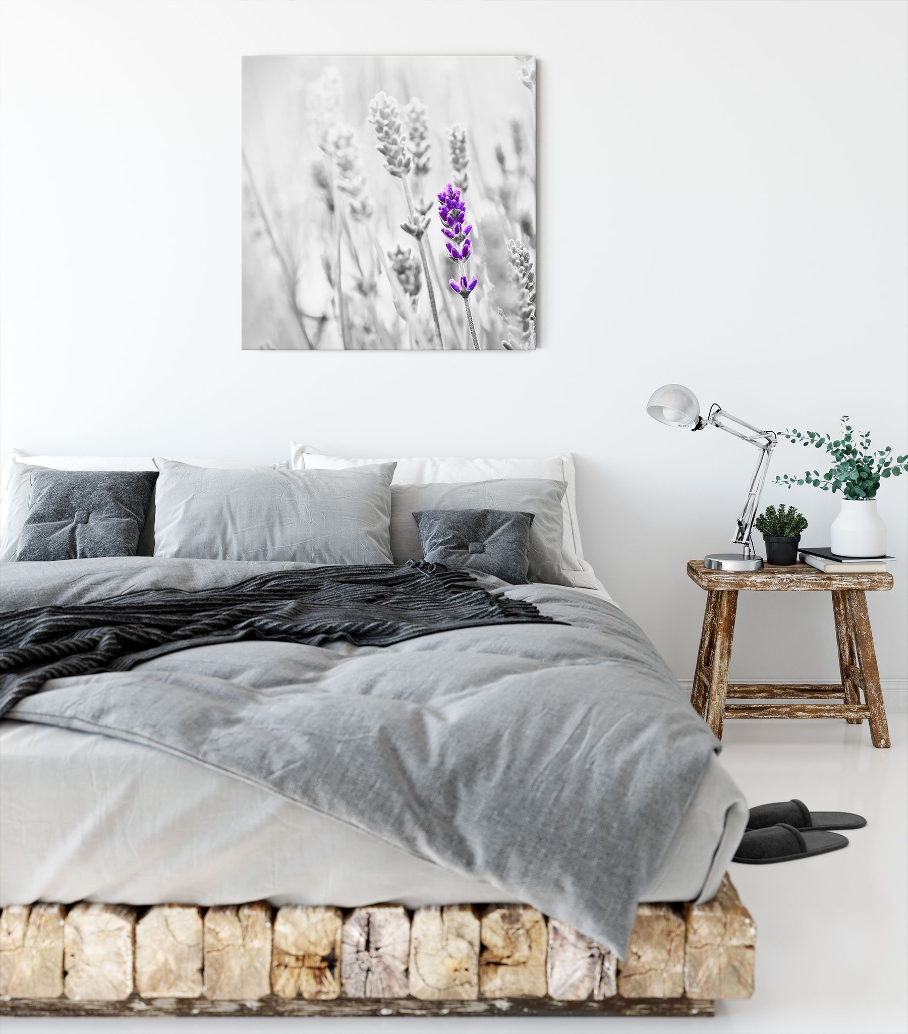 Pixxprint Leinwandbild wundervoller Lavendel, fertig inkl. bespannt, (1 Lavendel wundervoller Leinwandbild St), Zackenaufhänger