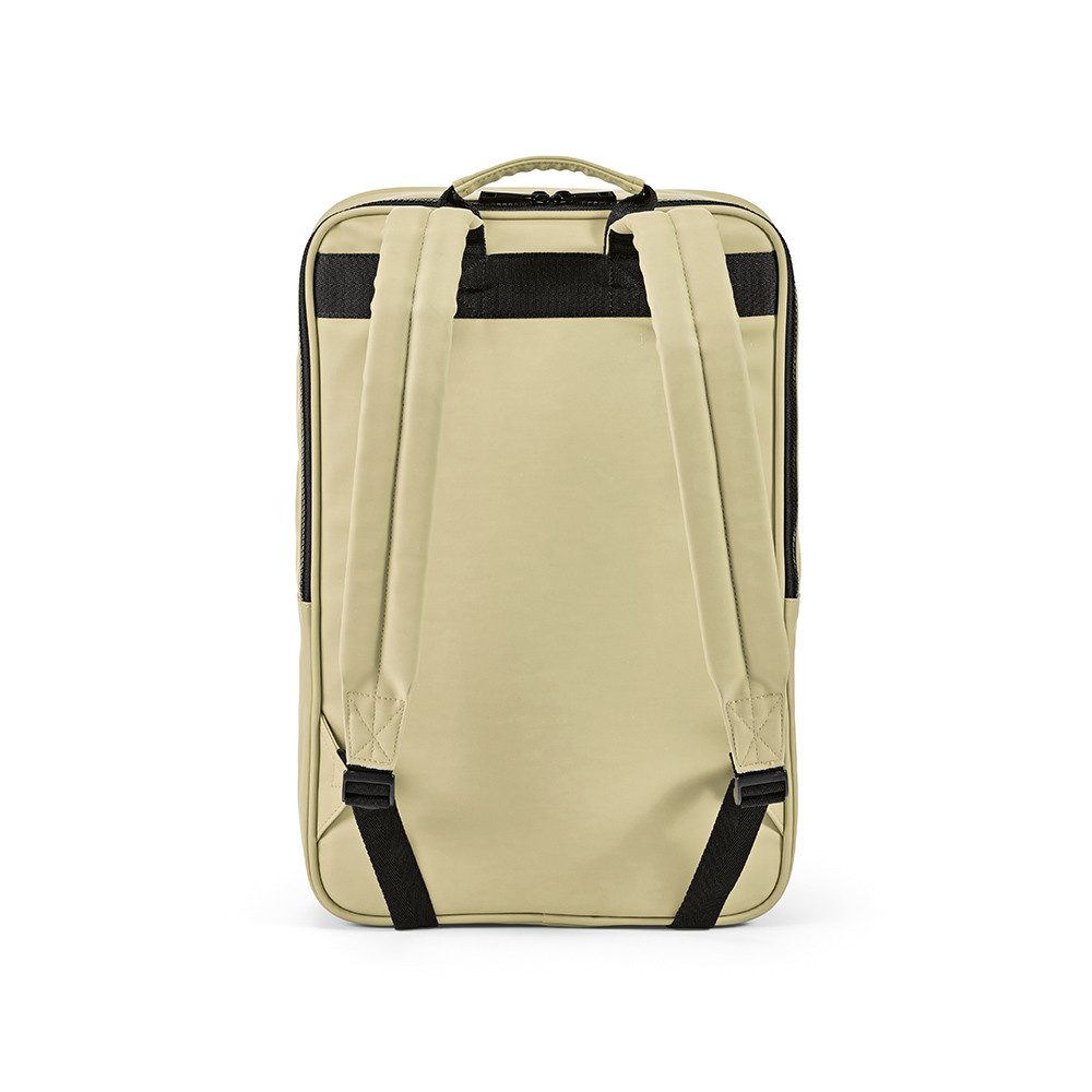 CABBEL Rucksack Rucksack 16L Laptopfach nachhaltig recycelt PU 59% leicht robust PU (Rucksack, 1-tlg., Einzelartikel), Beige, Recycelter PU, 59% recycelt, 16L, 0.485kg, 28x42x8cm