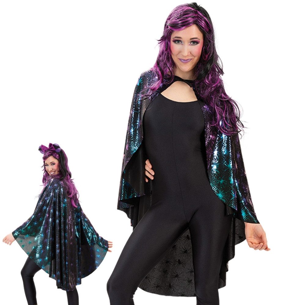 Fries Hexen-Kostüm Spinnen Hexen Vampirin Umhang Cape Einheitsgröße Halloween Karneval, Hohe Qualität