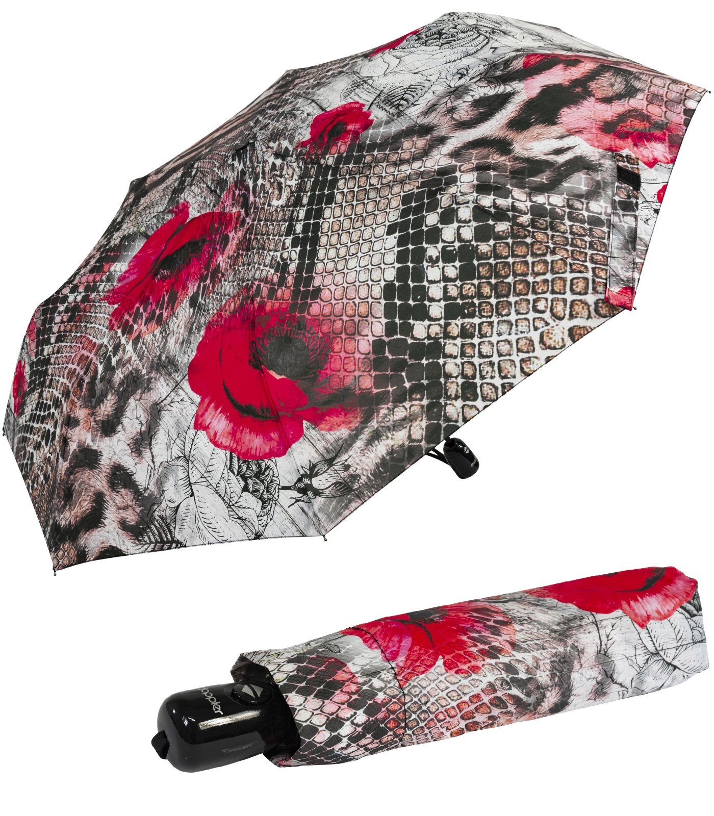 doppler® Stockregenschirm Damen-Taschenschirm mit Auf-Zu-Automatik, Serpent günstig online kaufen