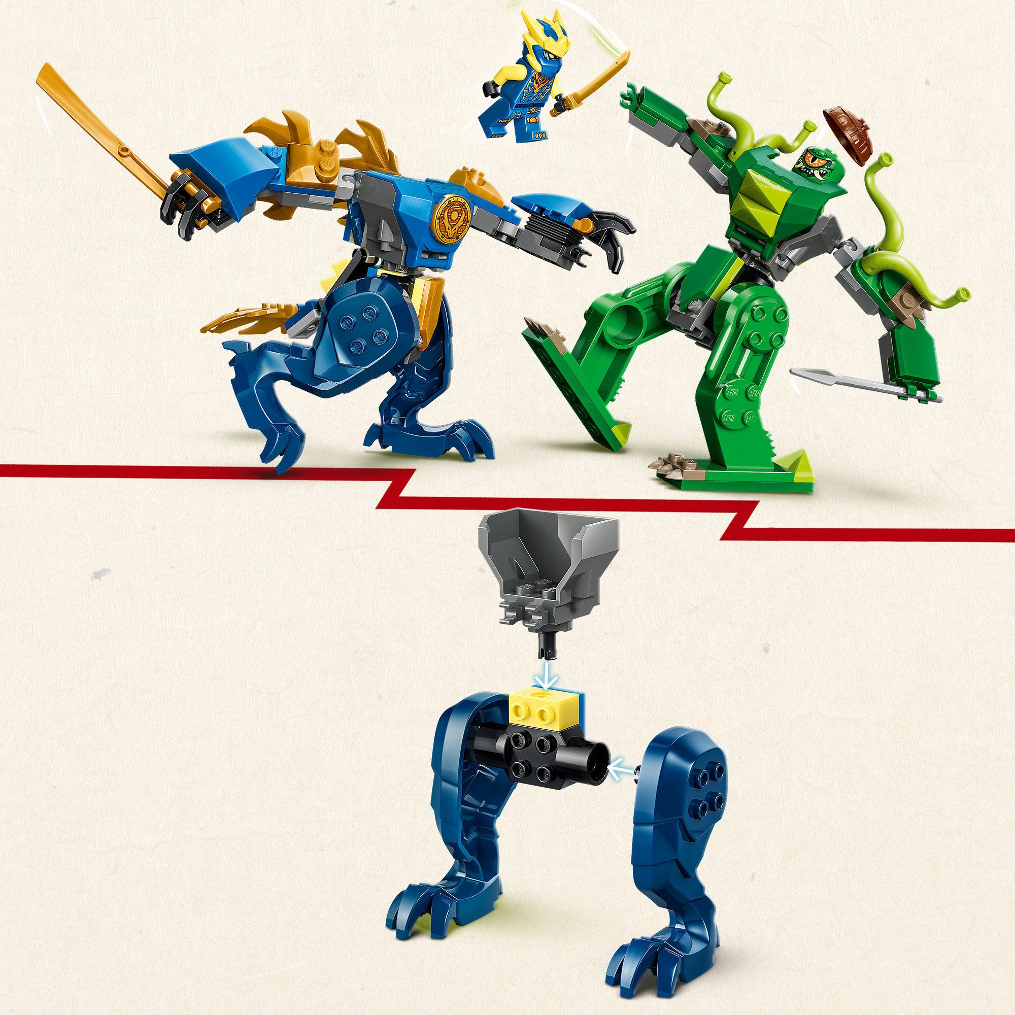 LEGO® Duell mit Jays Drachen-Mech (71853), LEGO Ninjago Konstruktionsspielsteine, (107 St) – Bild 4 von 5