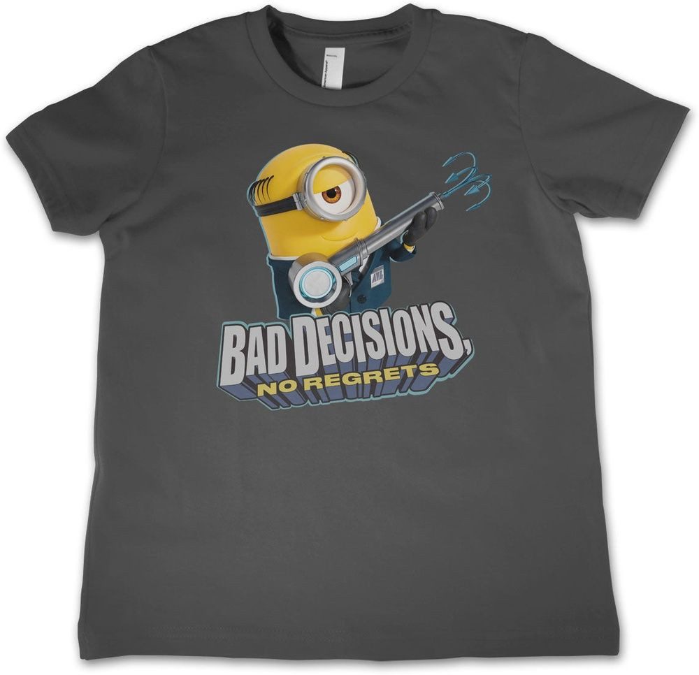 Minions T-Shirt Minions - Bad Decisions No Regrets Kids Tee