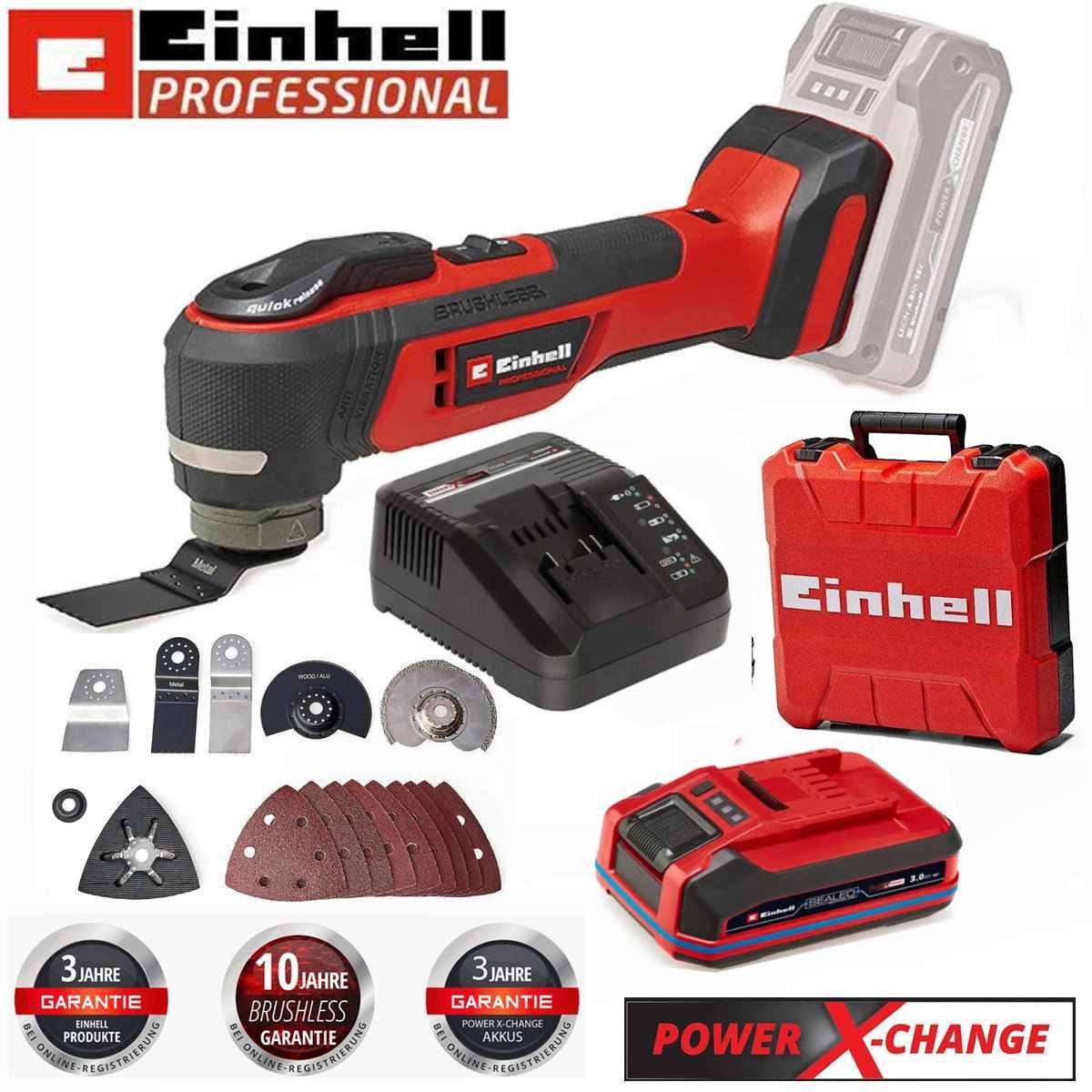 Einhell Akku-Multifunktionswerkzeug Multifunktionswerkzeug TP-MG 18 Li Sealed Akku 3.0 Ah Ladegerät Koffer