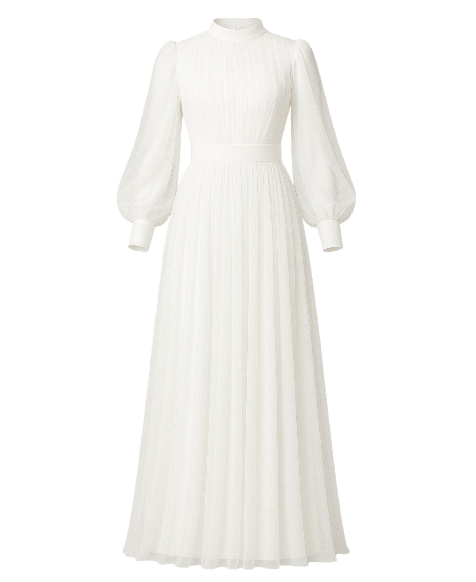 fashionshowcase Tüllkleid Damen Abendkleid Maxilänge Abaya-Stil - Modest Mode vollständig blickdicht & bedeckt