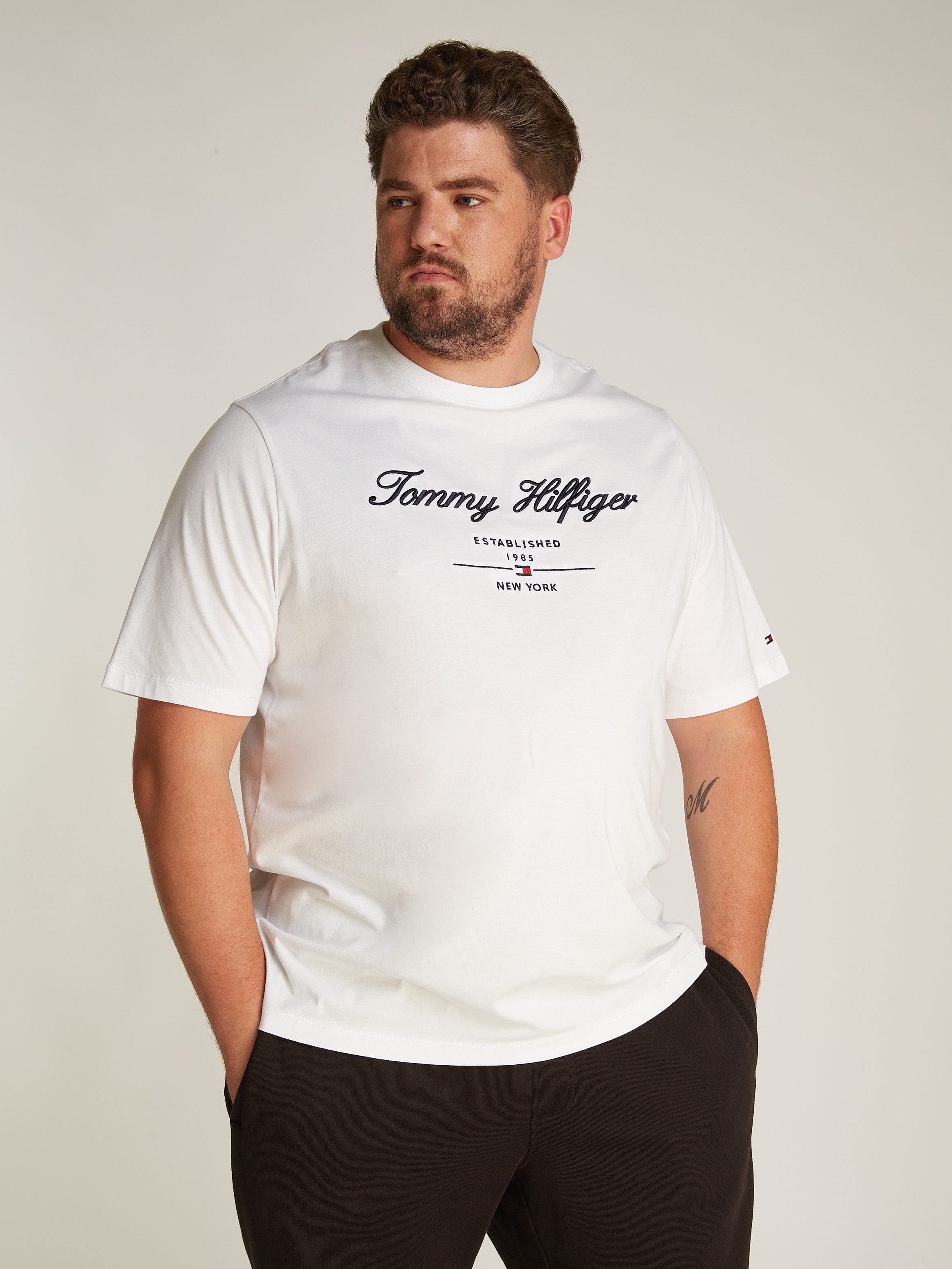 Tommy Hilfiger Big & Tall Rundhalsshirt BT-SCRIPT LOGO TEE-B in Großen Größ günstig online kaufen