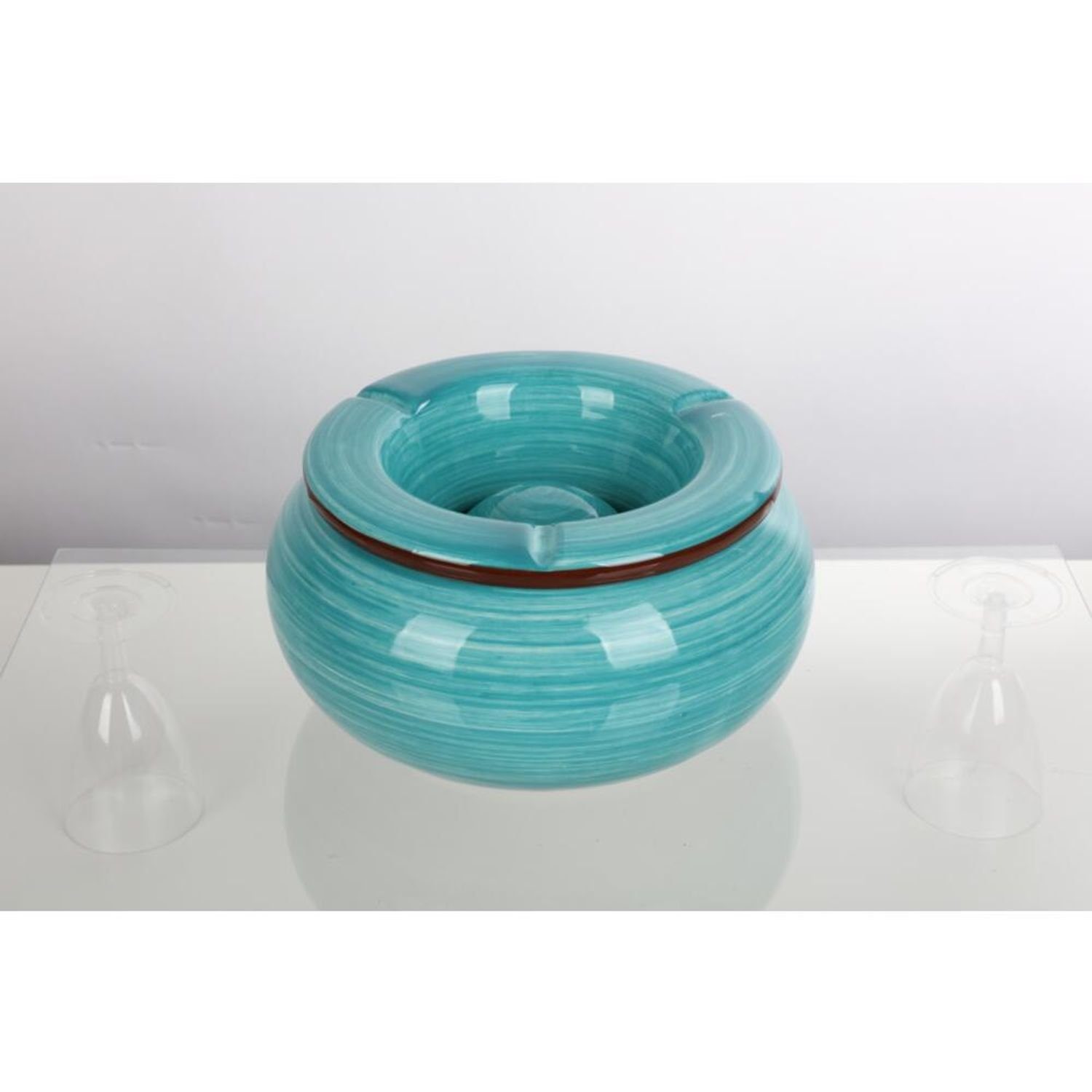 Bubble-Store XXL-Wind-Aschenbecher mit abnehmbarem Deckel, Keramik