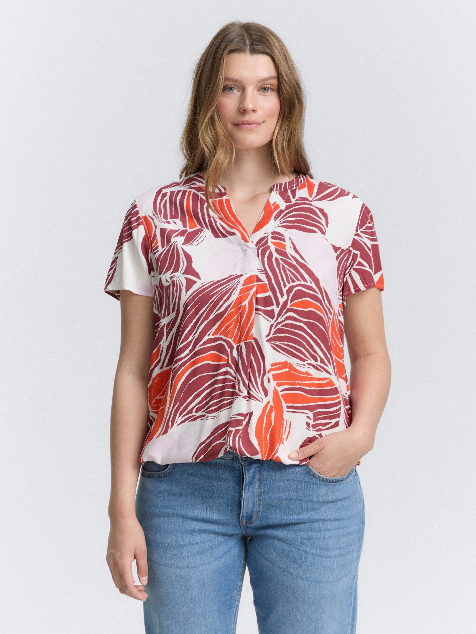 Kurzarmbluse Plus Size - Bluse mit Muster