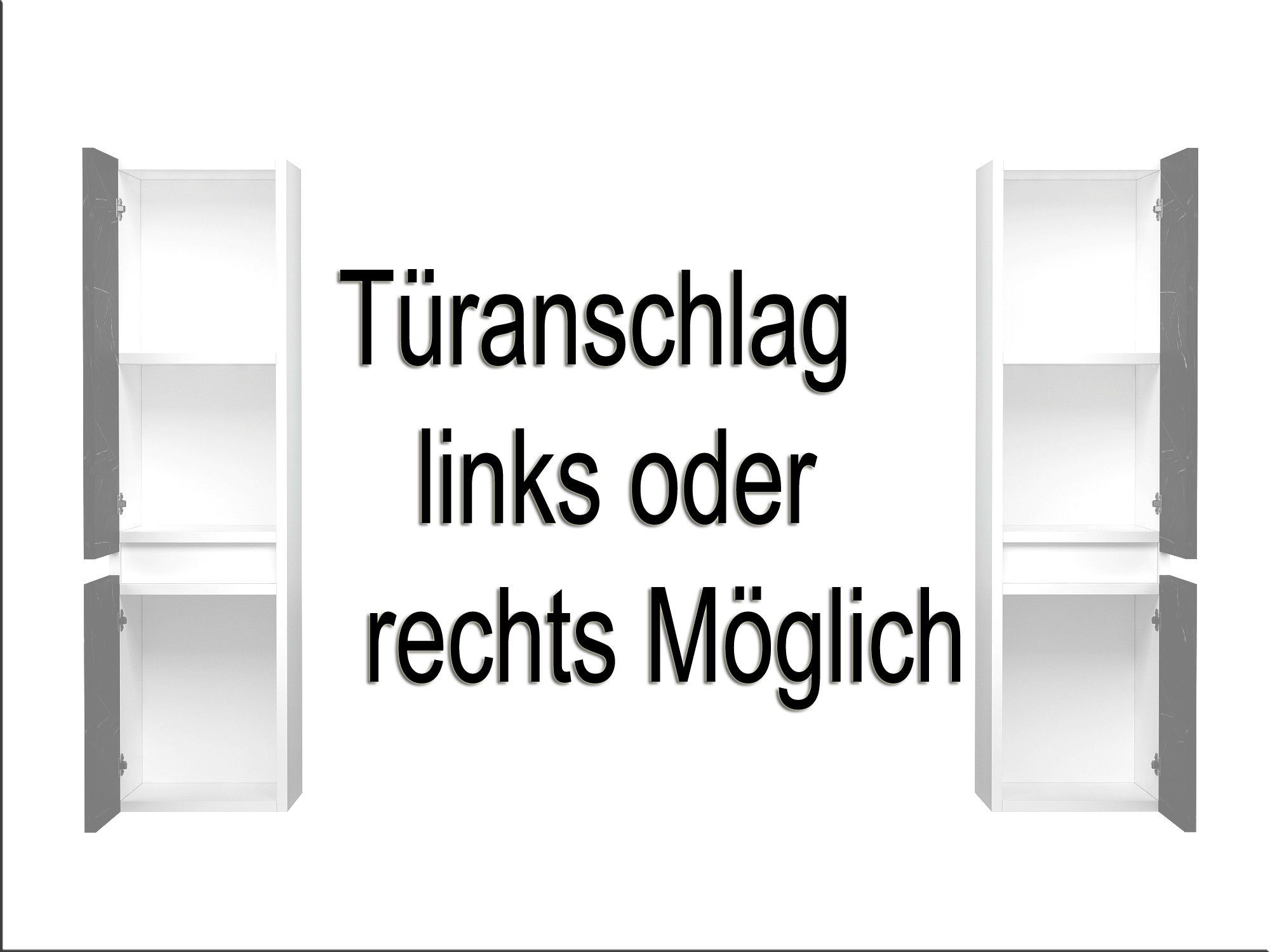 Homeline Hängeschrank Hängeschrank Weiß / Eiche Hochschrank Badezimmerschrank badmöbel – Bild 4 von 5