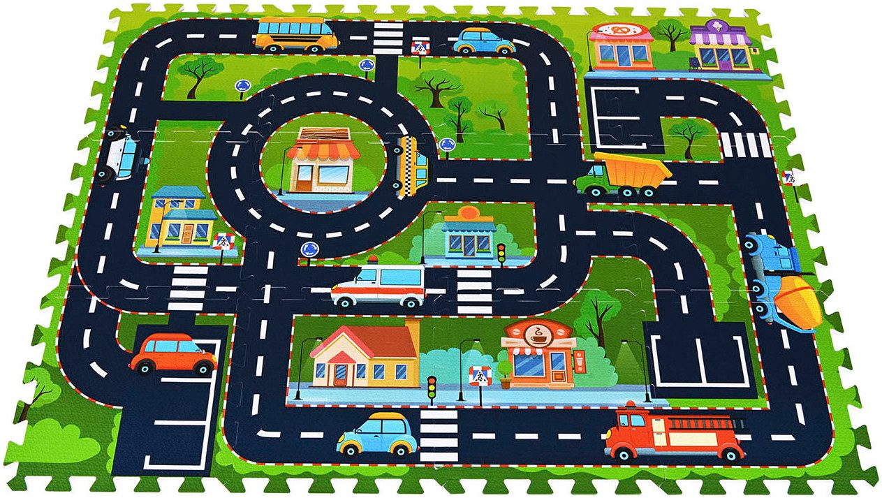 Knorrtoys® Puzzle Straße, 12 Puzzleteile, Puzzlematte, Bodenpuzzle