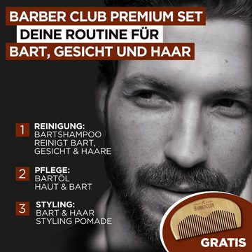 L'ORÉAL PARIS MEN EXPERT Bartpflege-Set Barber Club Premium, 5-tlg., die ganze Bartpflegeroutine im coolen Jutebeutel