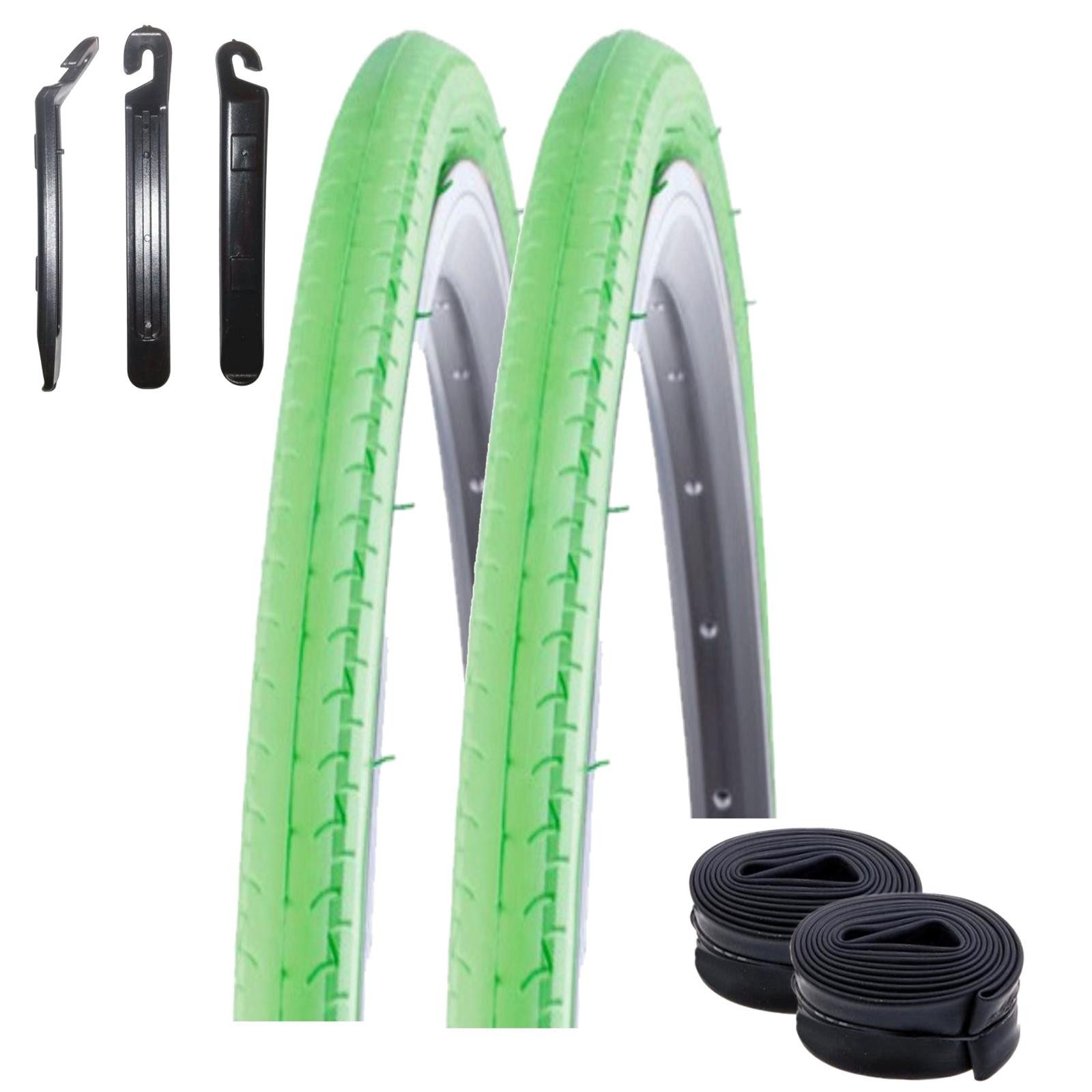 maxxi4you Fahrradreifen 2 x Kenda K-196 Kontender 28 x 1,10 (26-622) Grün + 2 SV inkl. RH