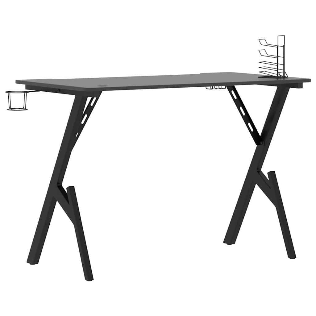 vidaXL Schreibtisch Gaming-Schreibtisch mit Y-Gestell Schwarz und Rot 110x60x75 cm