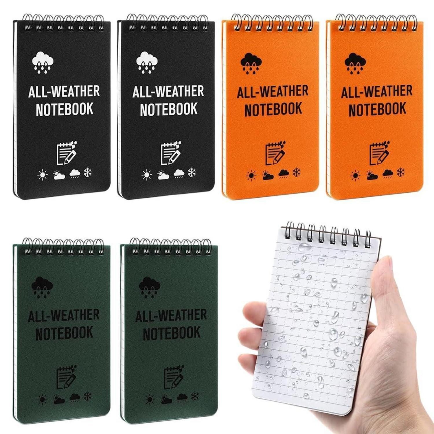 LuxusKollektion Notizbuch 3er Set Mini Wasserdichtes Notizbuch A7 mit Stift