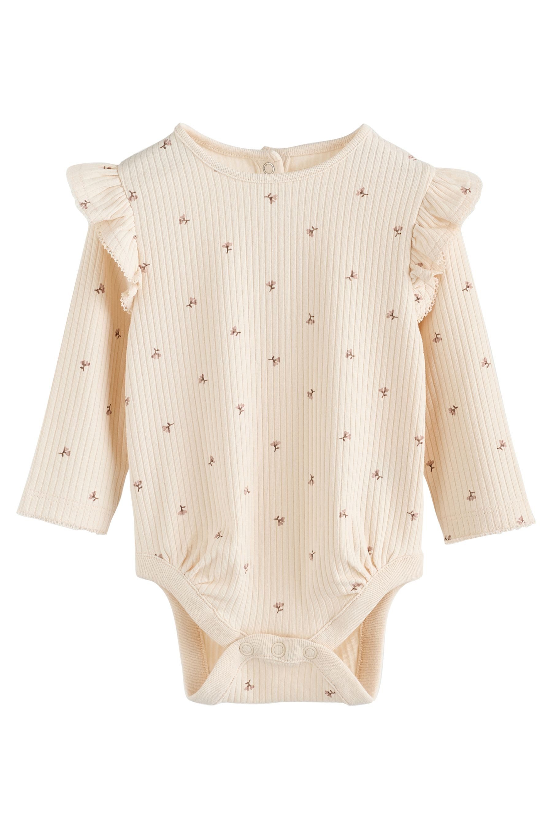Next Langarmbody Baby Langarm-Bodysuits mit Rüschen im 4er-Pack (4-tlg)