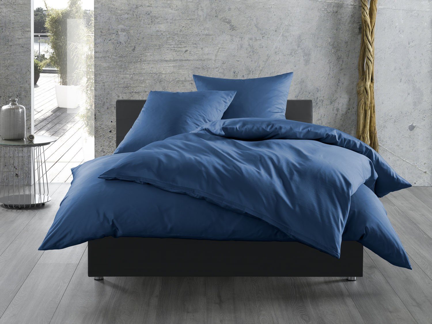 BETTWAESCHE-MIT-STIL Bettwäsche Mako Satin Bettwäsche uni einfarbig, Mako-Satin, 2 teilig