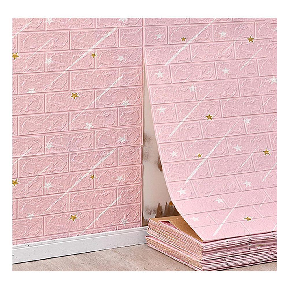 Agger 3D Wandpaneel Selbstklebend 70 cm x 5 M - Tapete Steinoptik Tapete Ziegel, (1-tlg) Wasserdicht Wandaufkleber Ziegelstein, Wandtapete