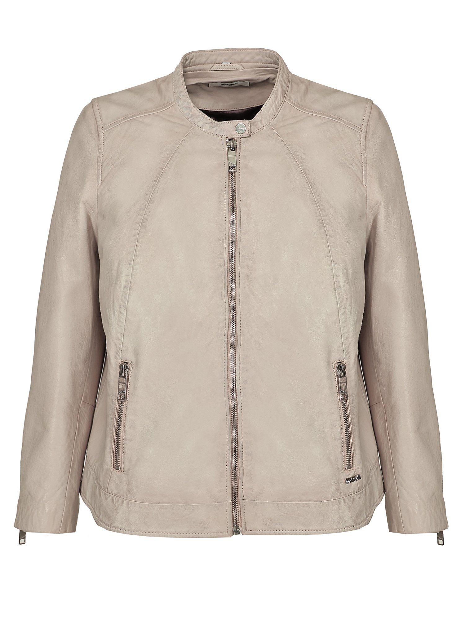 42021317 Lederjacke greige Maze