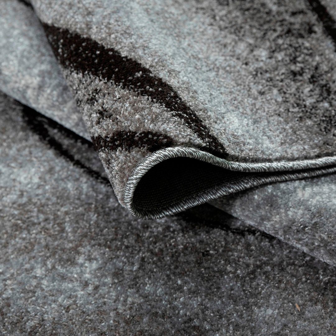 Teppich Tritom, Home affaire, rechteckig, 9 mm, modernes besonders Höhe: Muster Wellen Kurzflor, mit weichem grau Flor