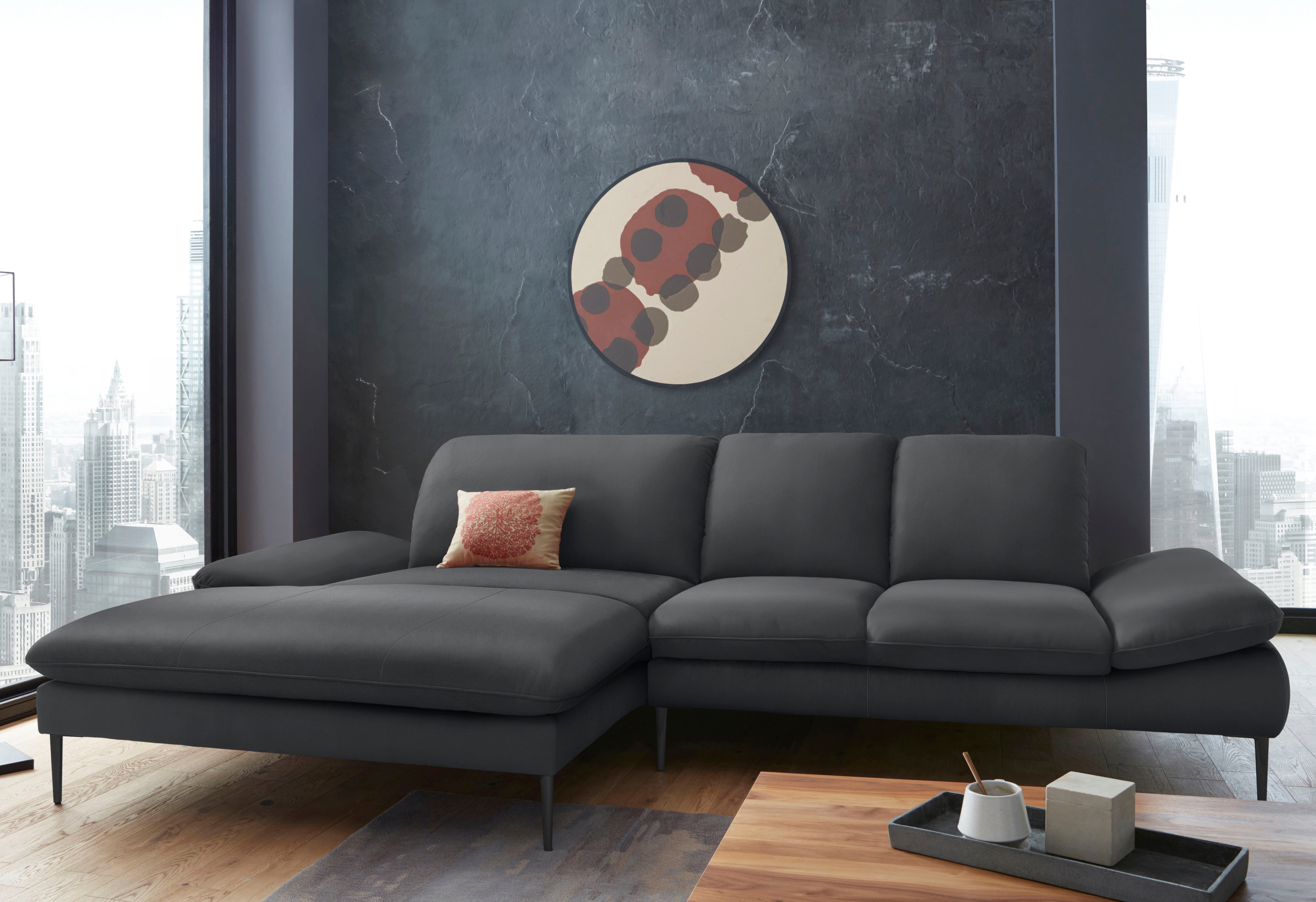 W.SCHILLIG Ecksofa enjoy&MORE, Designsofa, elegant und bequem, L-Form, Sitztiefenverstellung, Füße schwarz pulverbeschichtet, Breite 310 cm