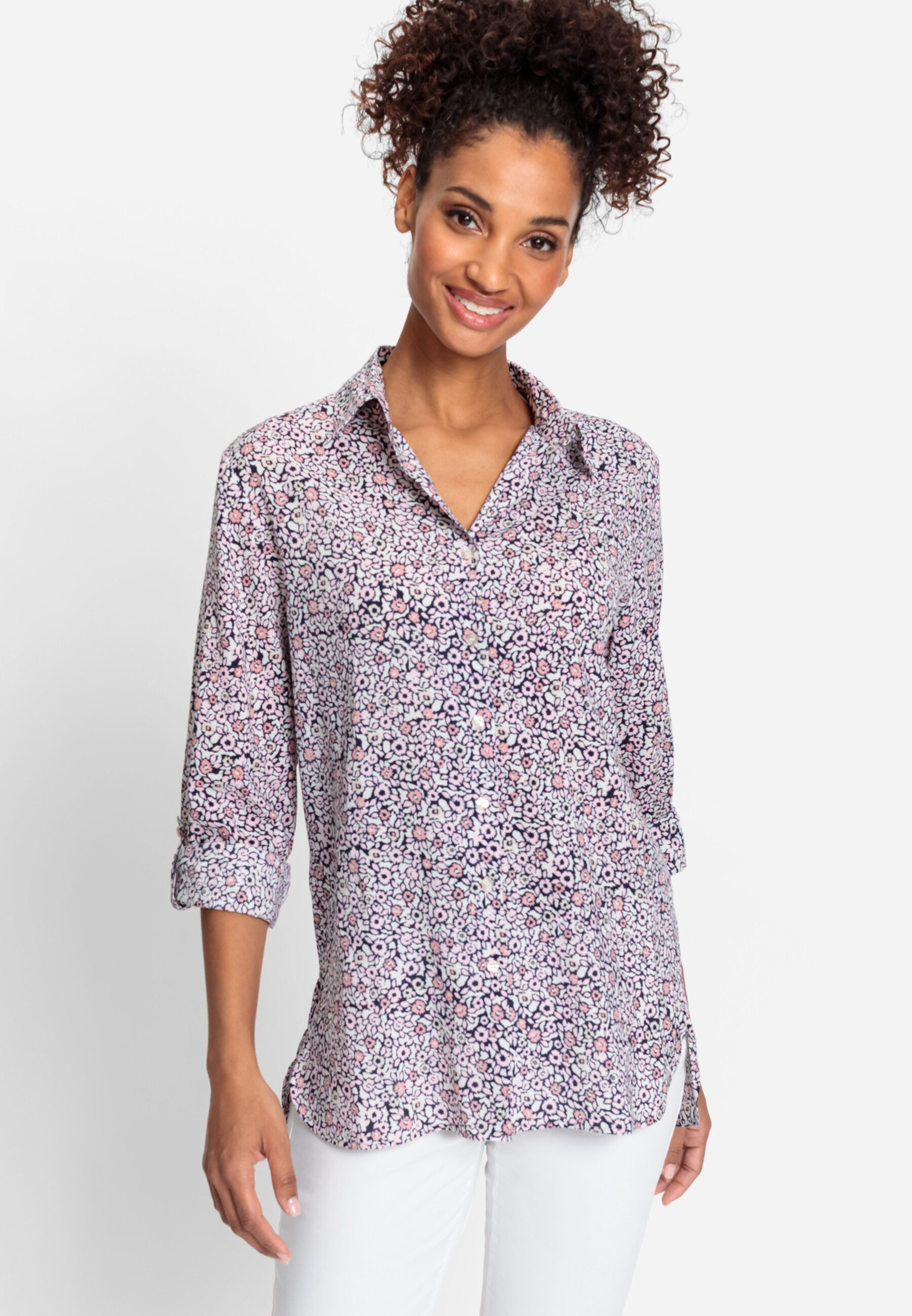 Olsen Hemdbluse mit Allover-Blumenprint