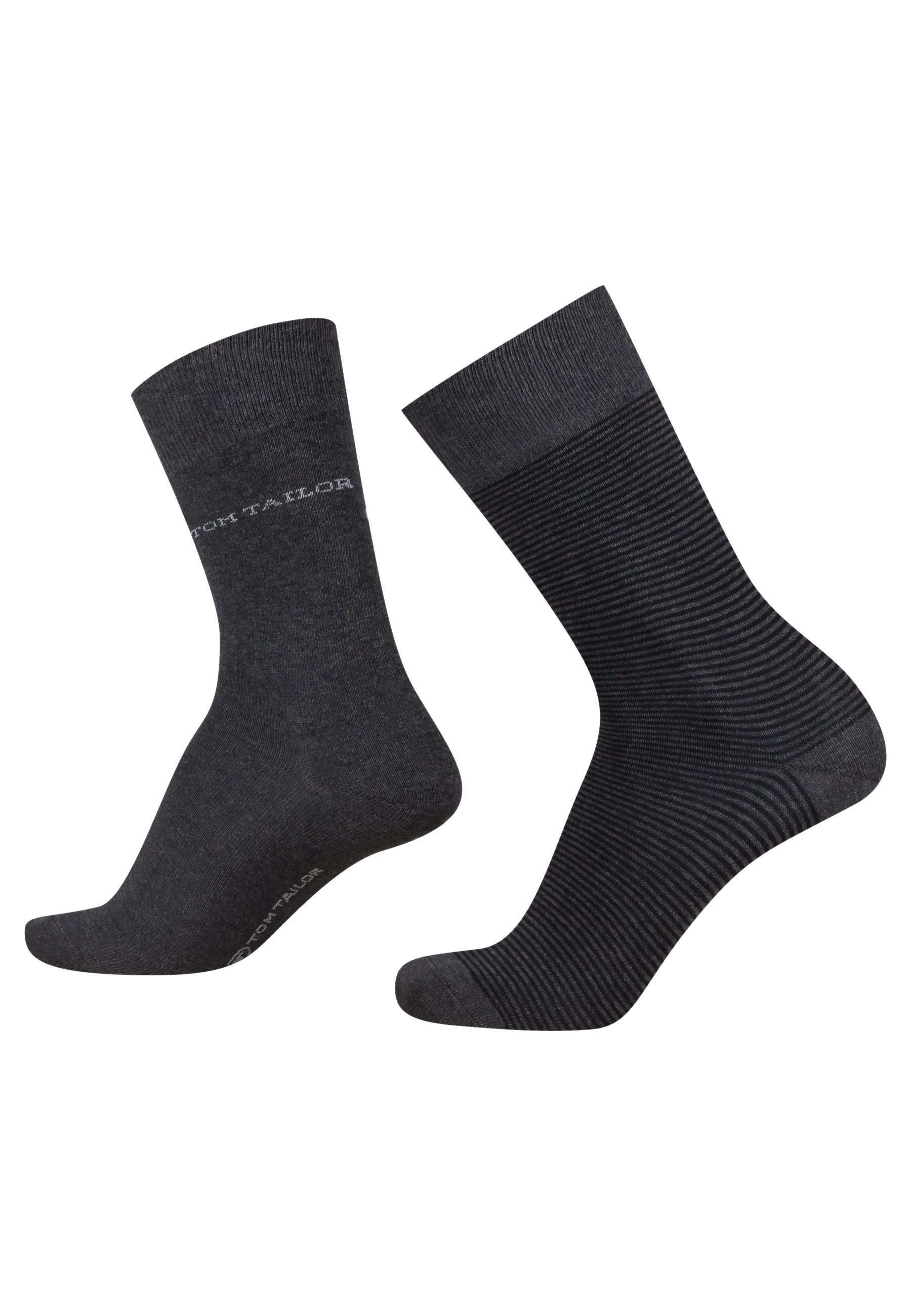 TOM TAILOR Socken TOM TAILOR Herrensocken 2er Pack schwarz grau TOM TAILOR Herrensocken 2er Pack schwarz grau