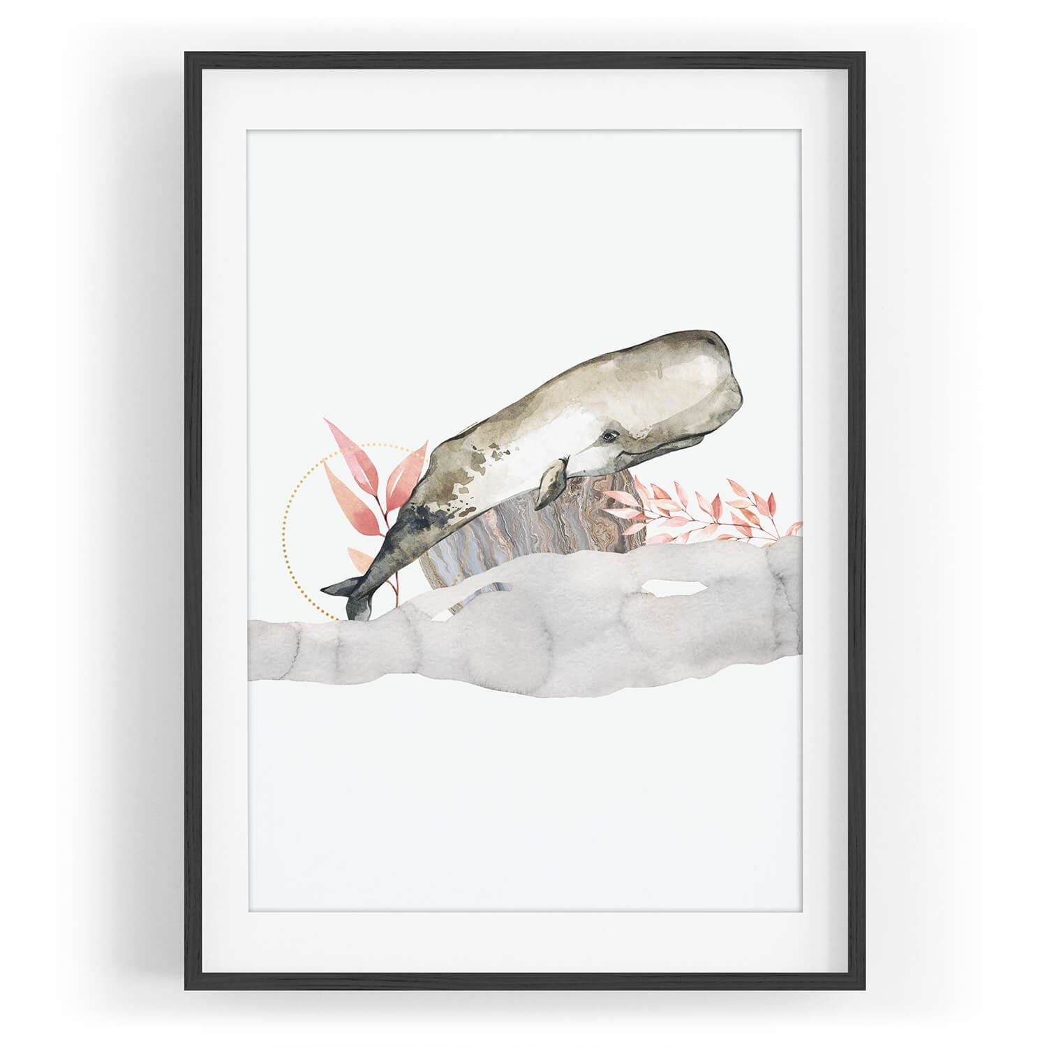 Sinus Art Wandbild Wandbild Wal Bartenwal einzigartiges Design Wasserfarben. € 35,00