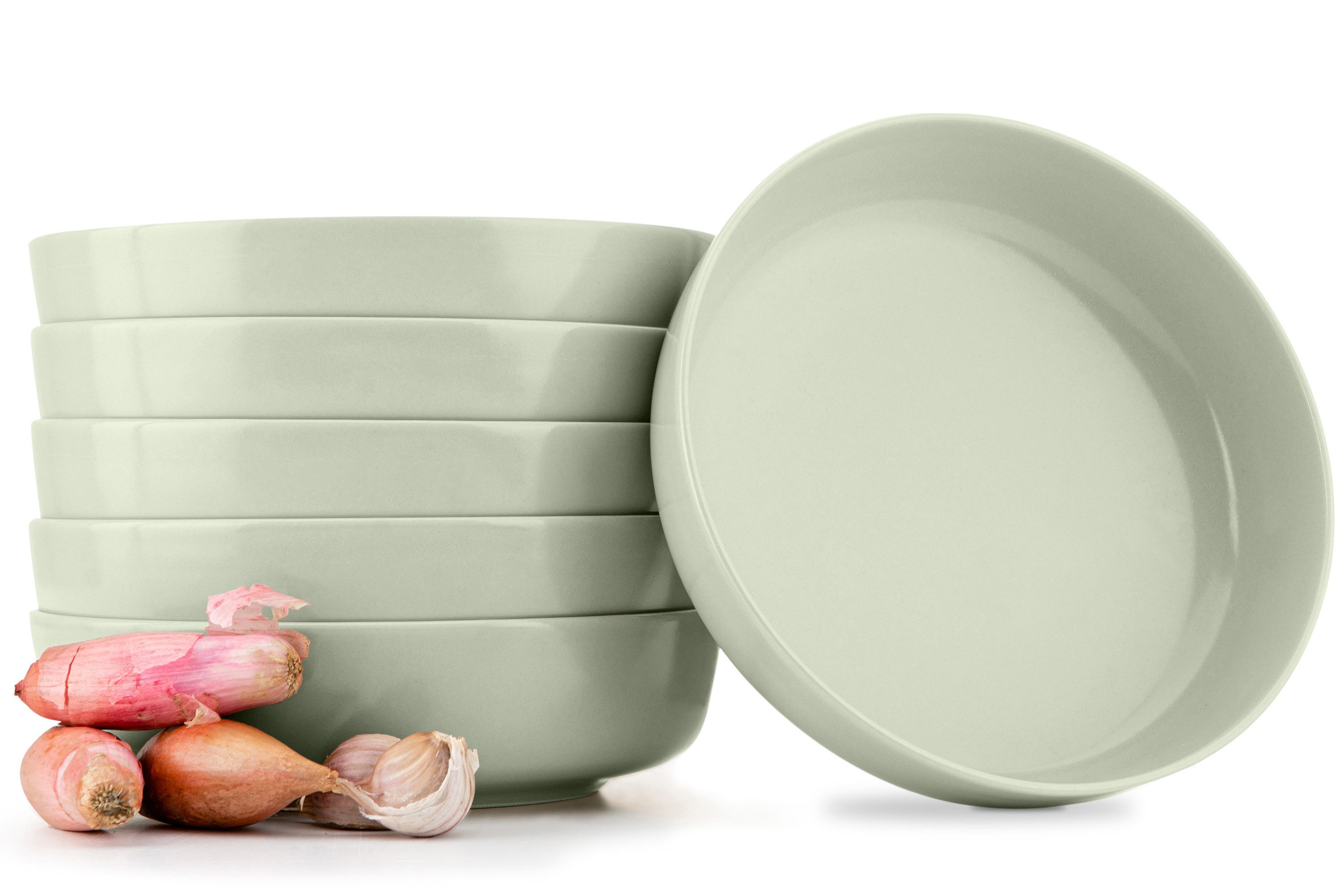 KONSIMO® Тарелки-Set VICTO Tafelservice hergestellt in der EU (6-tlg), 6 Personen, Steingut, spülmaschinengeeignet, mikrowellengeeignet, 6x Суповая тарелка