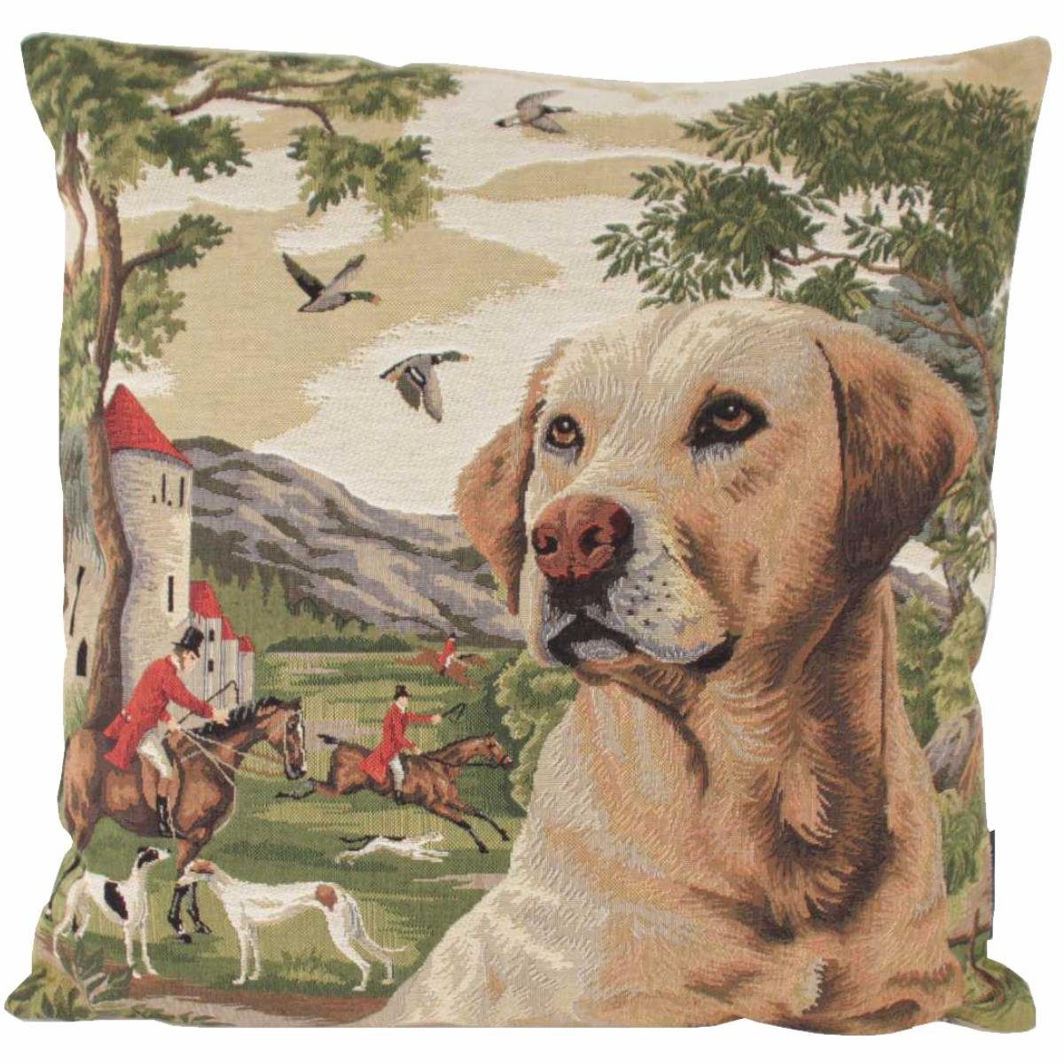 Mars & More Dekokissen Mars & More Gobelin Kissen Jagd-Hunde Golden Retriever ca. 45x45 cm