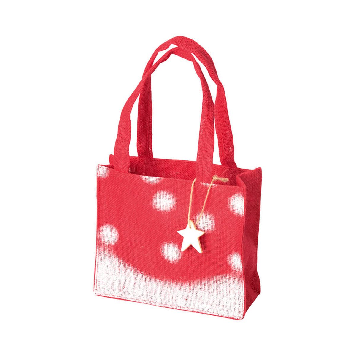 Abendtasche Weihnachtstäschchen aus Jute, rot.