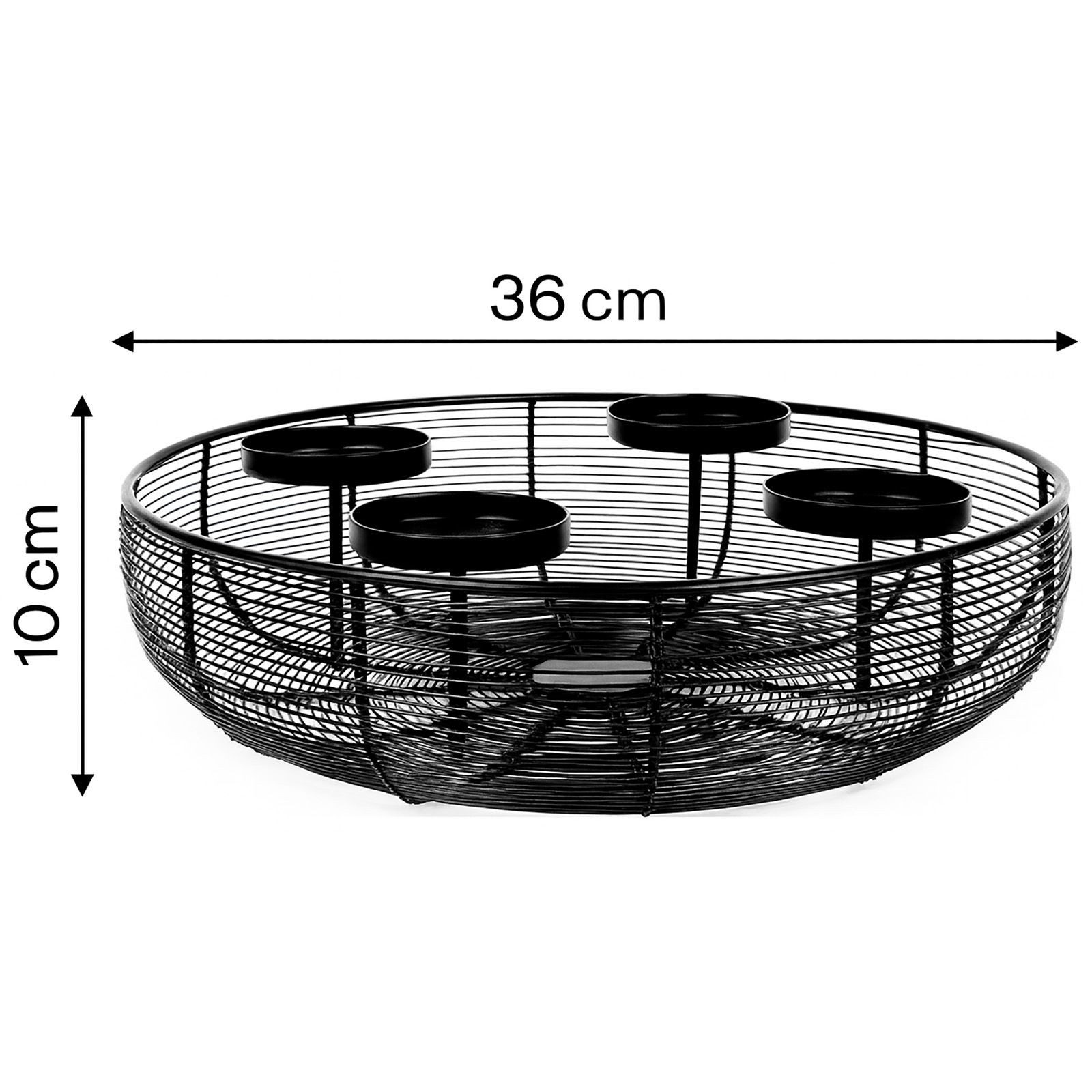 BURI Adventskranz BURI Adventskranz schwarz 4 Kerzen Weihnachtskranz Kränze Gesteck Deko
