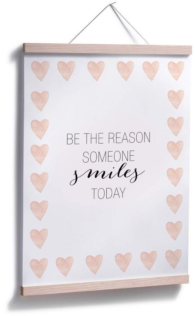 (1 Wandbild, Poster Wall-Art Smiles Lächeln, Wandposter Poster, Bild, Schriftzug St),